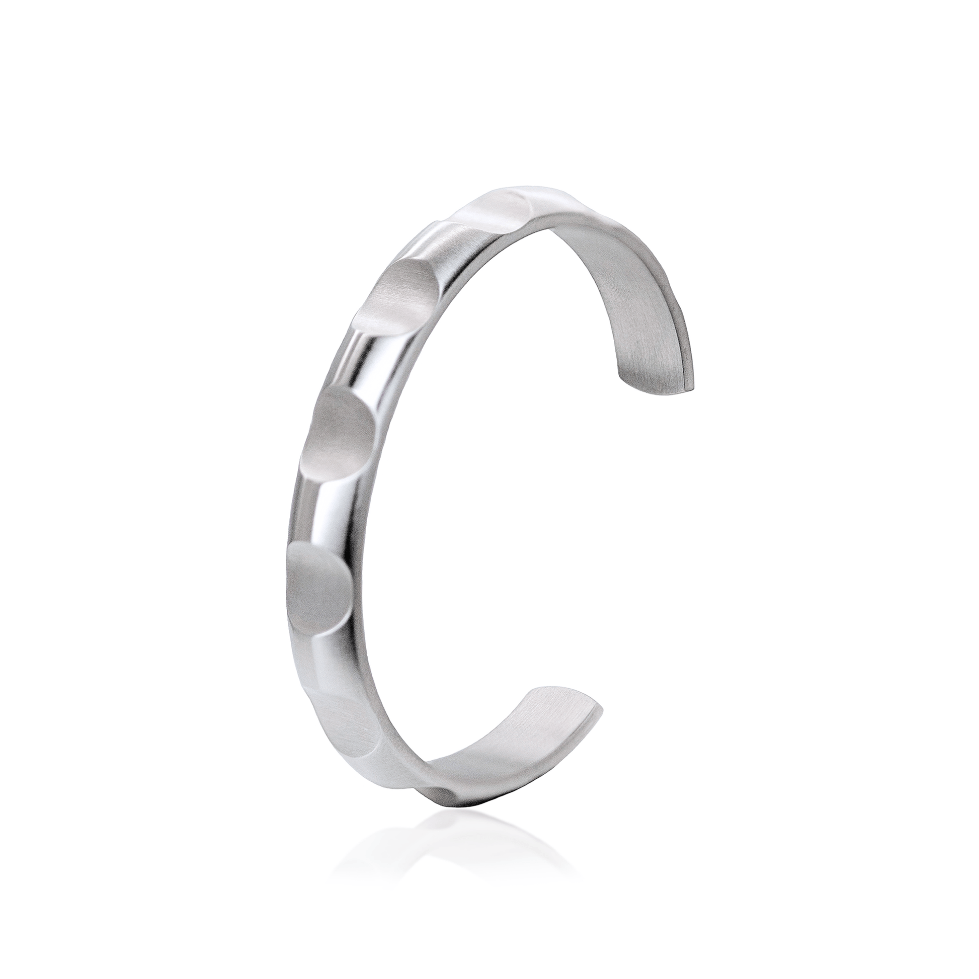 BG109W B.Tiff Simplicity Circle Indent Adjustable Bangle Cuff - PBNJ FASHIONS