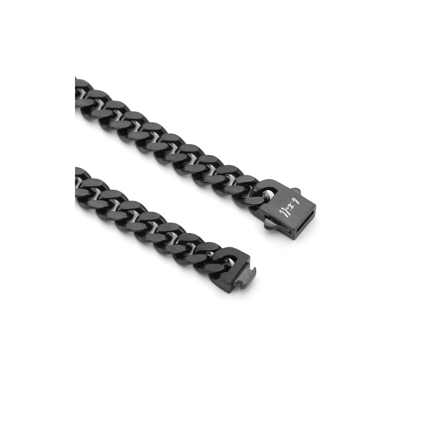 BG138B B.Tiff 8mm Black Flat Cuban Link Bracelet - PBNJ FASHIONS