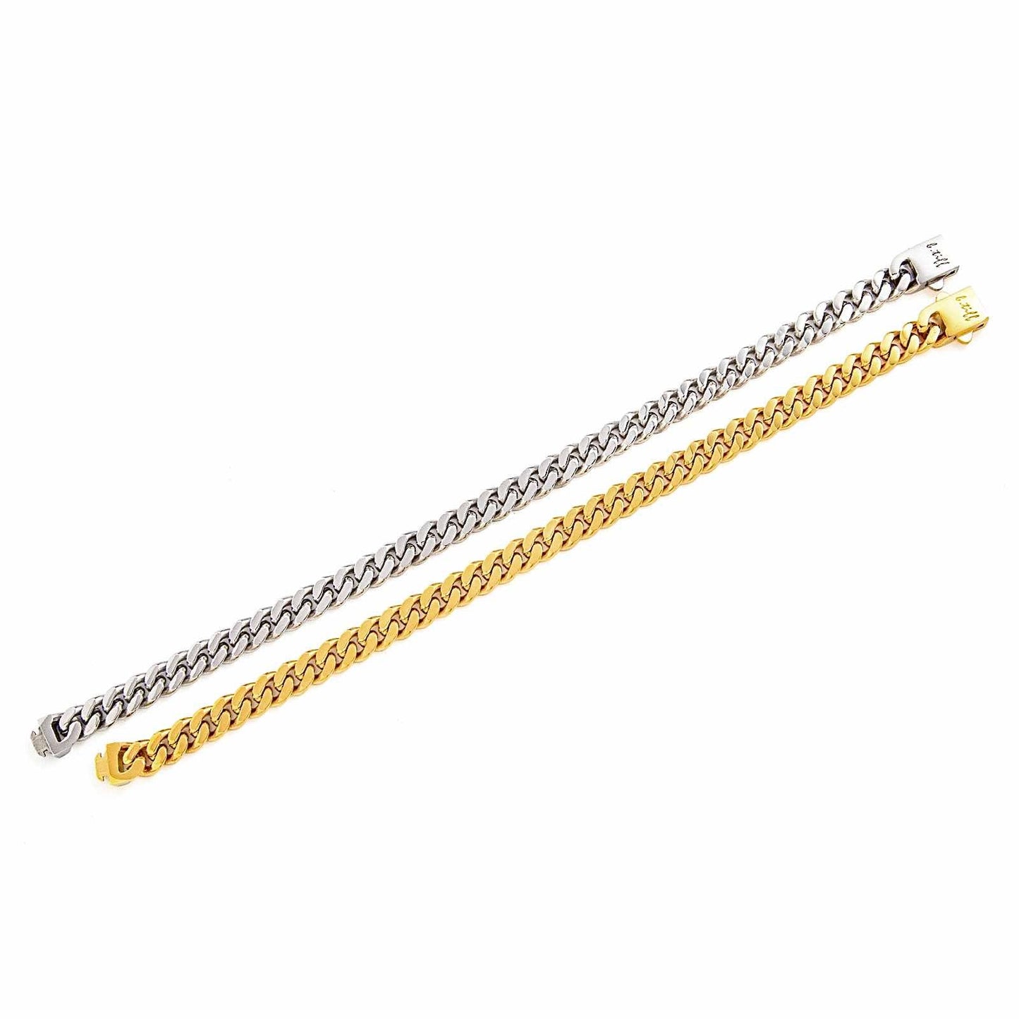 BG138W B.Tiff 8mm Flat Cuban Link Bracelet - PBNJ FASHIONS