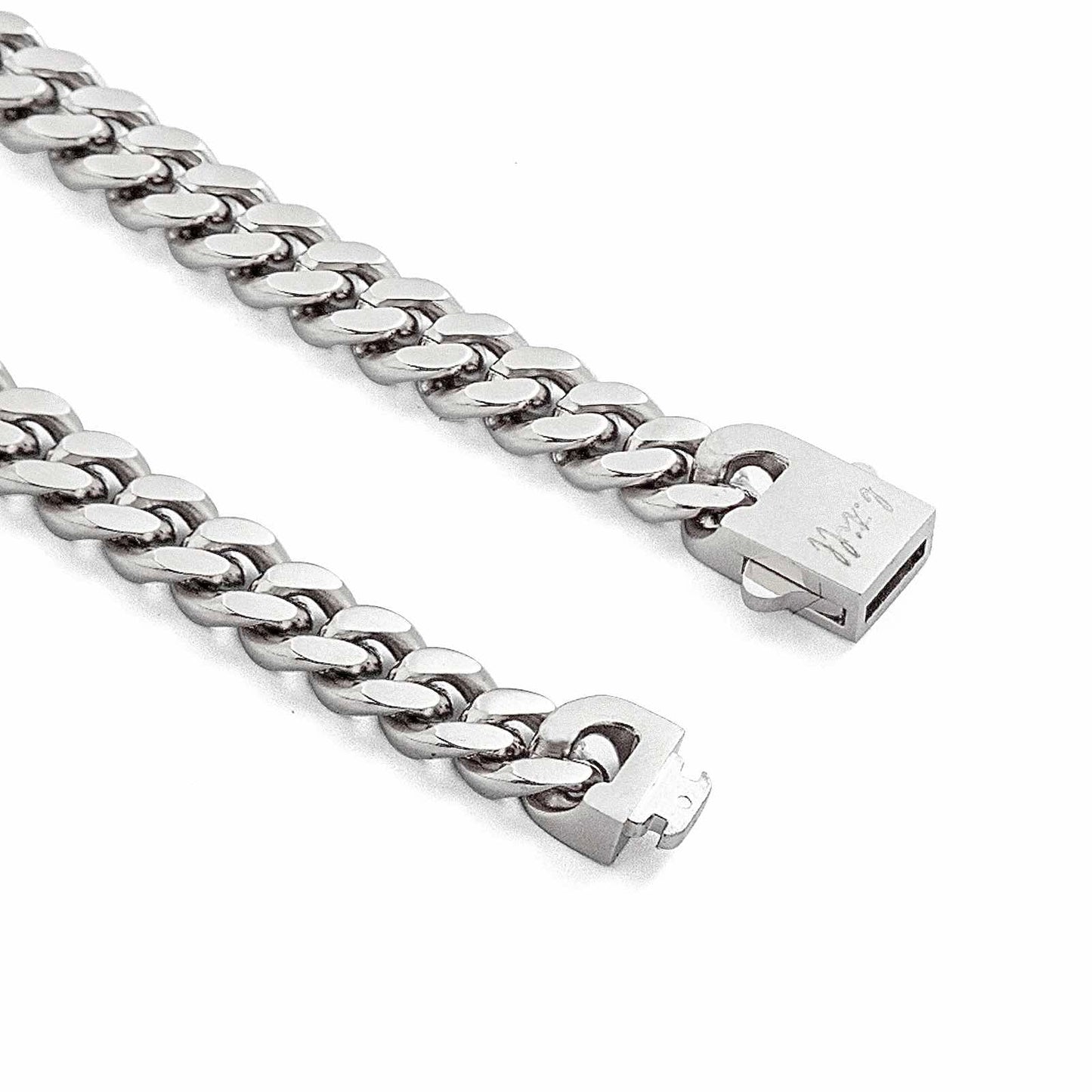 BG138W B.Tiff 8mm Flat Cuban Link Bracelet - PBNJ FASHIONS