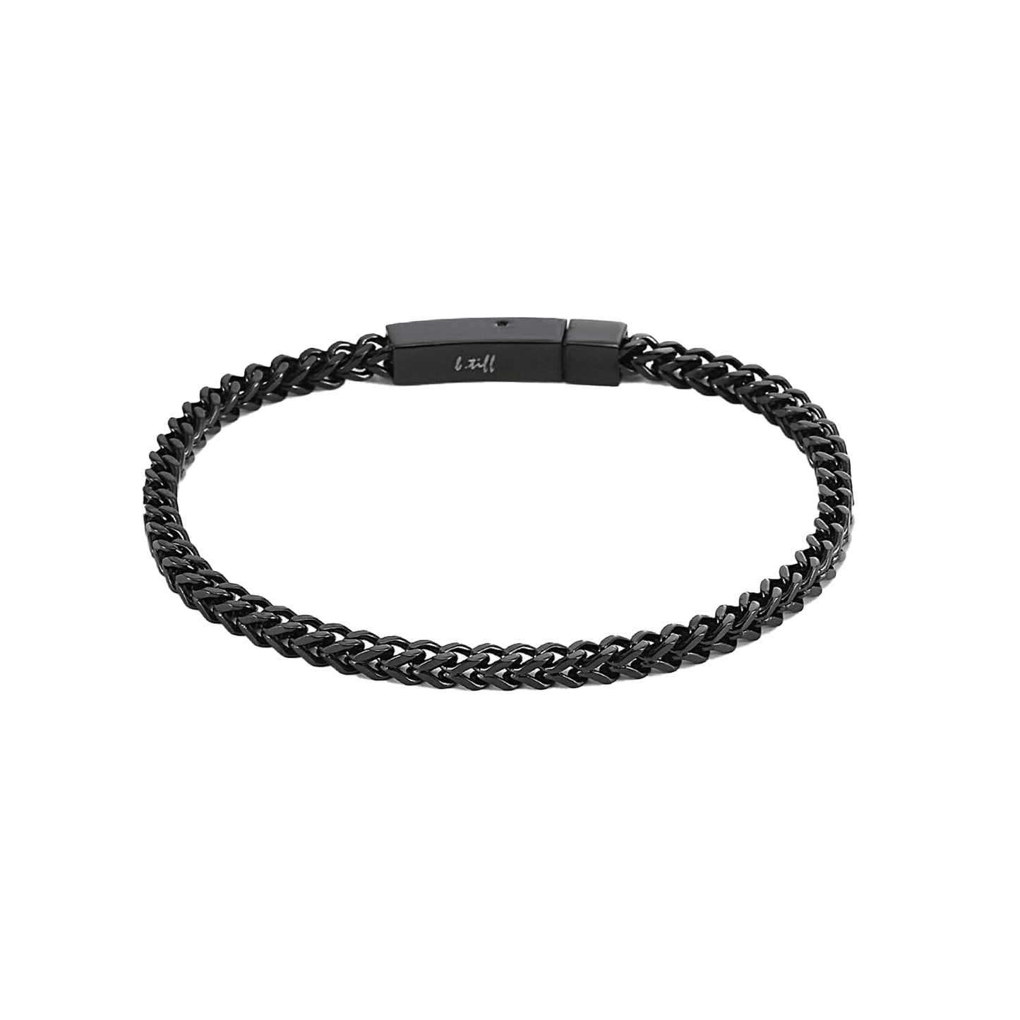 BG140B B.Tiff Black Franco Link Bracelet - PBNJ FASHIONS