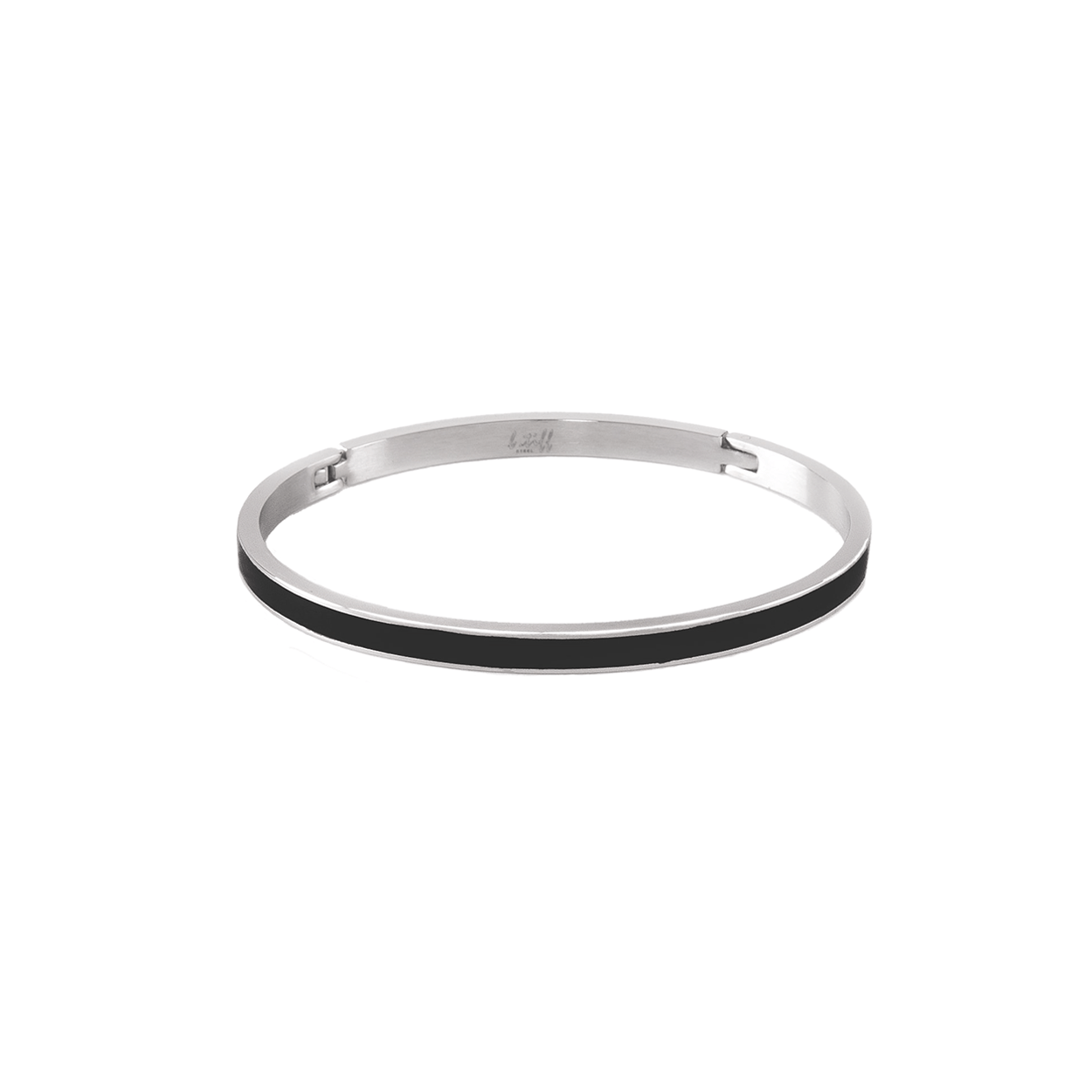 BG301WB B.Tiff "The Hamptons" Black Enamel Stainless Steel Bangle Bracelet - PBNJ FASHIONS