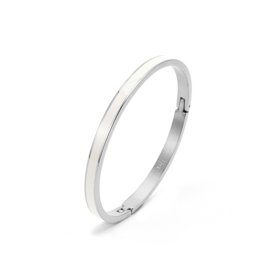 BG301WW B.Tiff "The Hamptons" White Enamel Stainless Steel Bangle Bracelet - PBNJ FASHIONS
