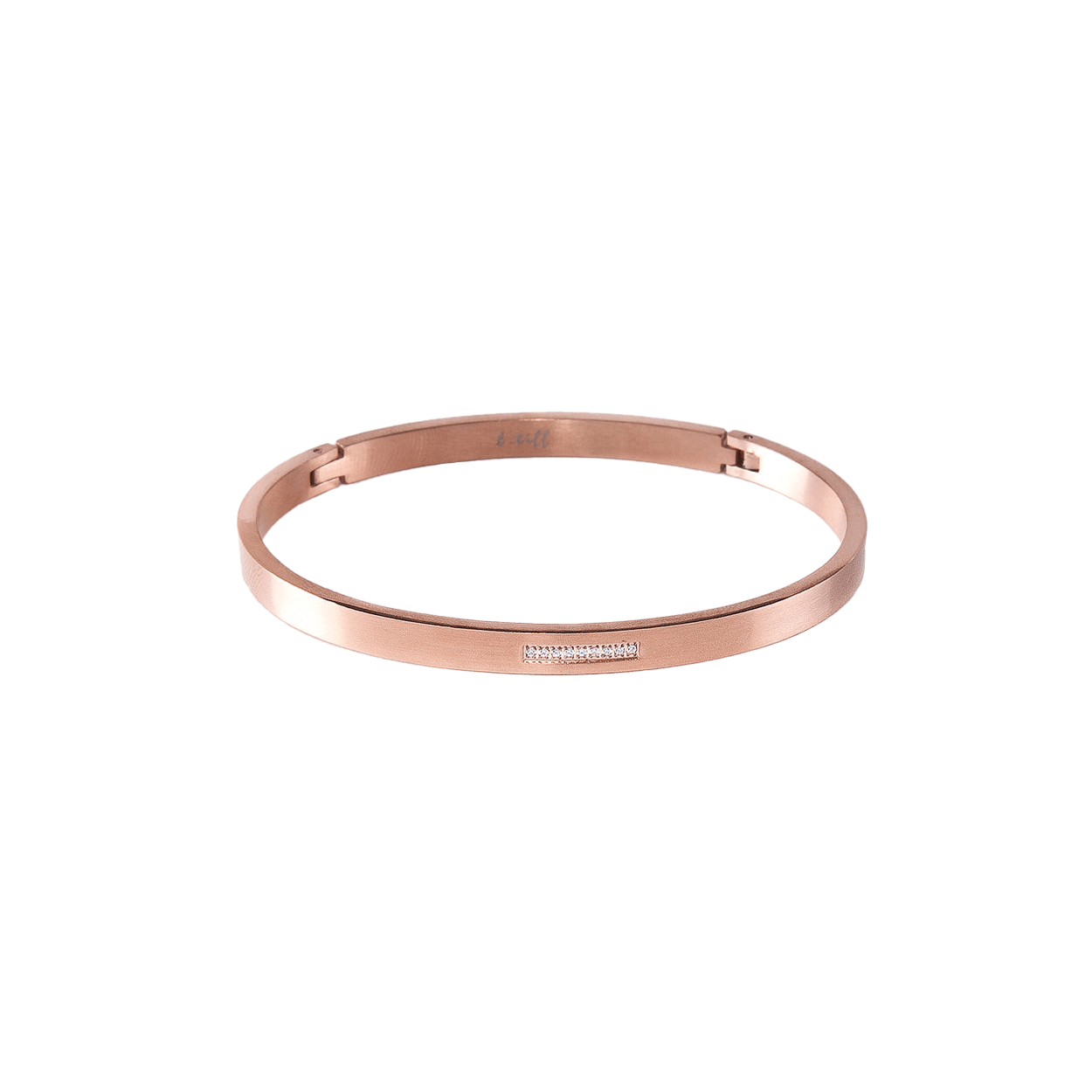 BG309RG B.Tiff Rose Gold 9 - Stone Pave Bangle Bracelet - PBNJ FASHIONS