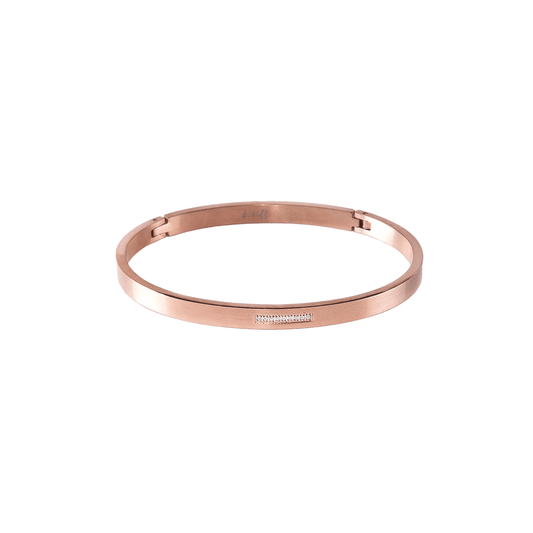 BG309RG B.Tiff Rose Gold 9 - Stone Pave Bangle Bracelet - PBNJ FASHIONS