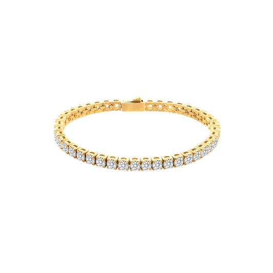 BG400G B.Tiff 4mm Gold Tennis Bracelet - Thin - PBNJ FASHIONS