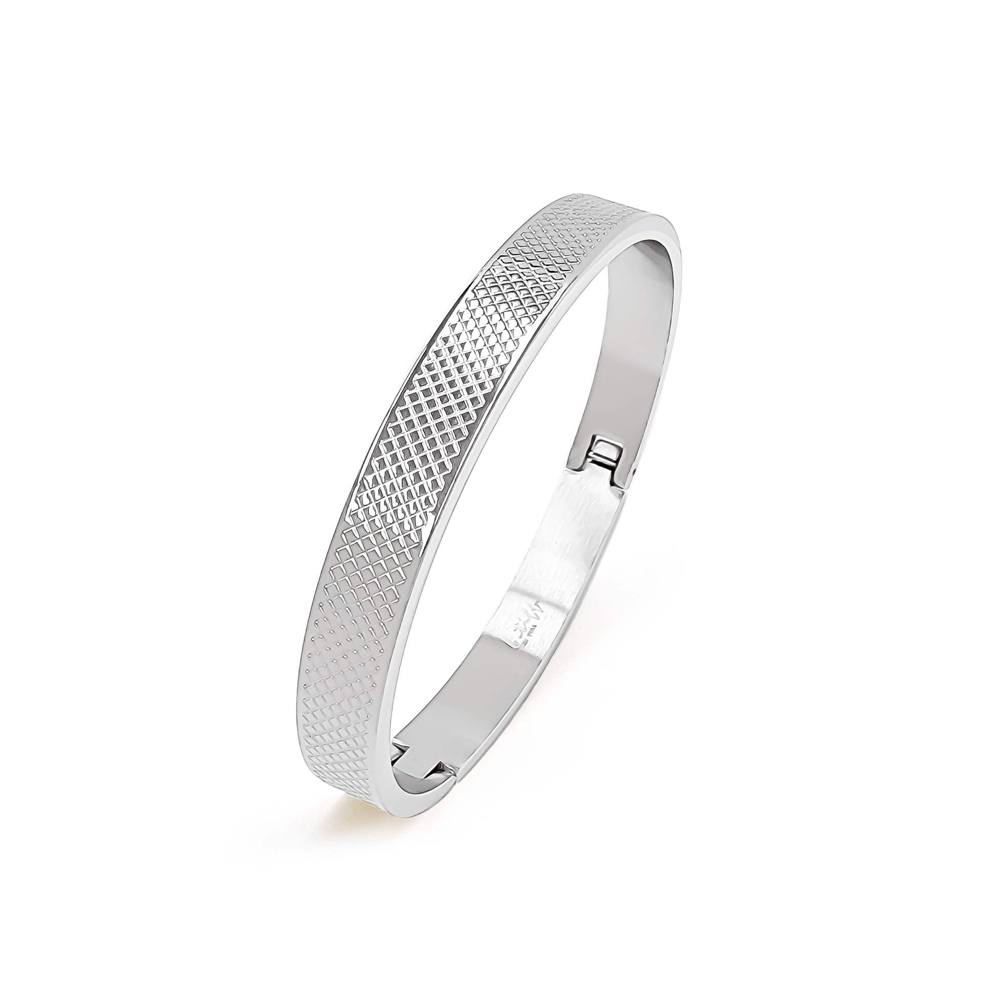 BG800W B.Tiff Simplicity Cross Hatch Bangle Bracelet - PBNJ FASHIONS