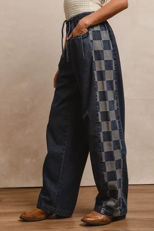BiBi Washed Denim Mix And Match Long Pants - PBNJ FASHIONS