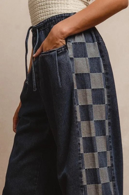 BiBi Washed Denim Mix And Match Long Pants - PBNJ FASHIONS