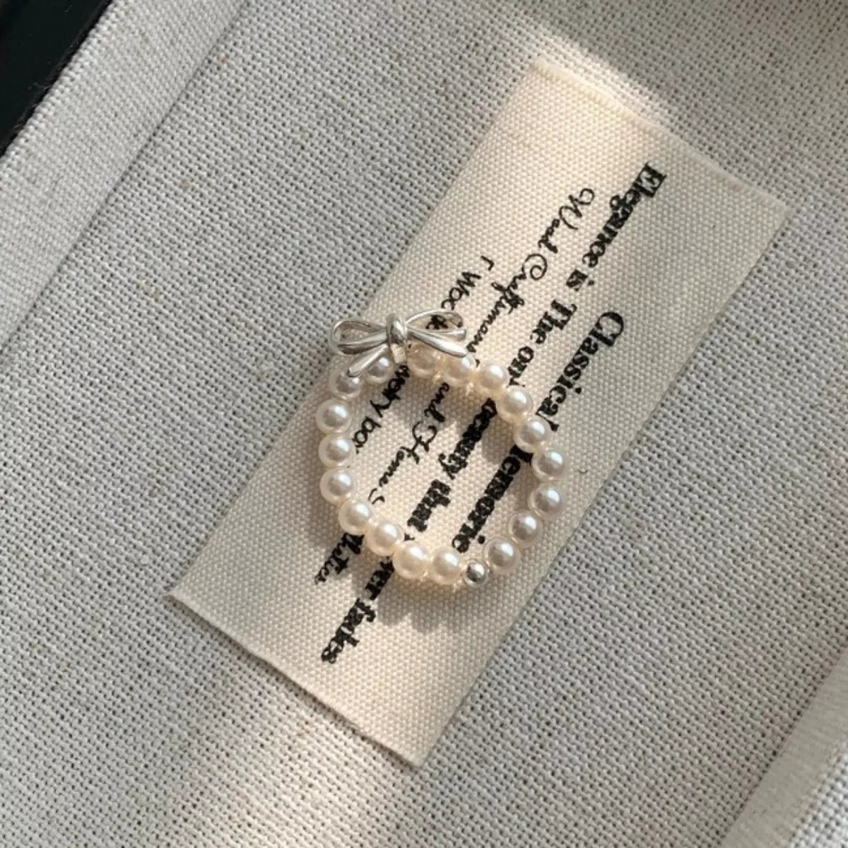 Bow Pearl Beaded Ring - PBNJ FASHIONS
