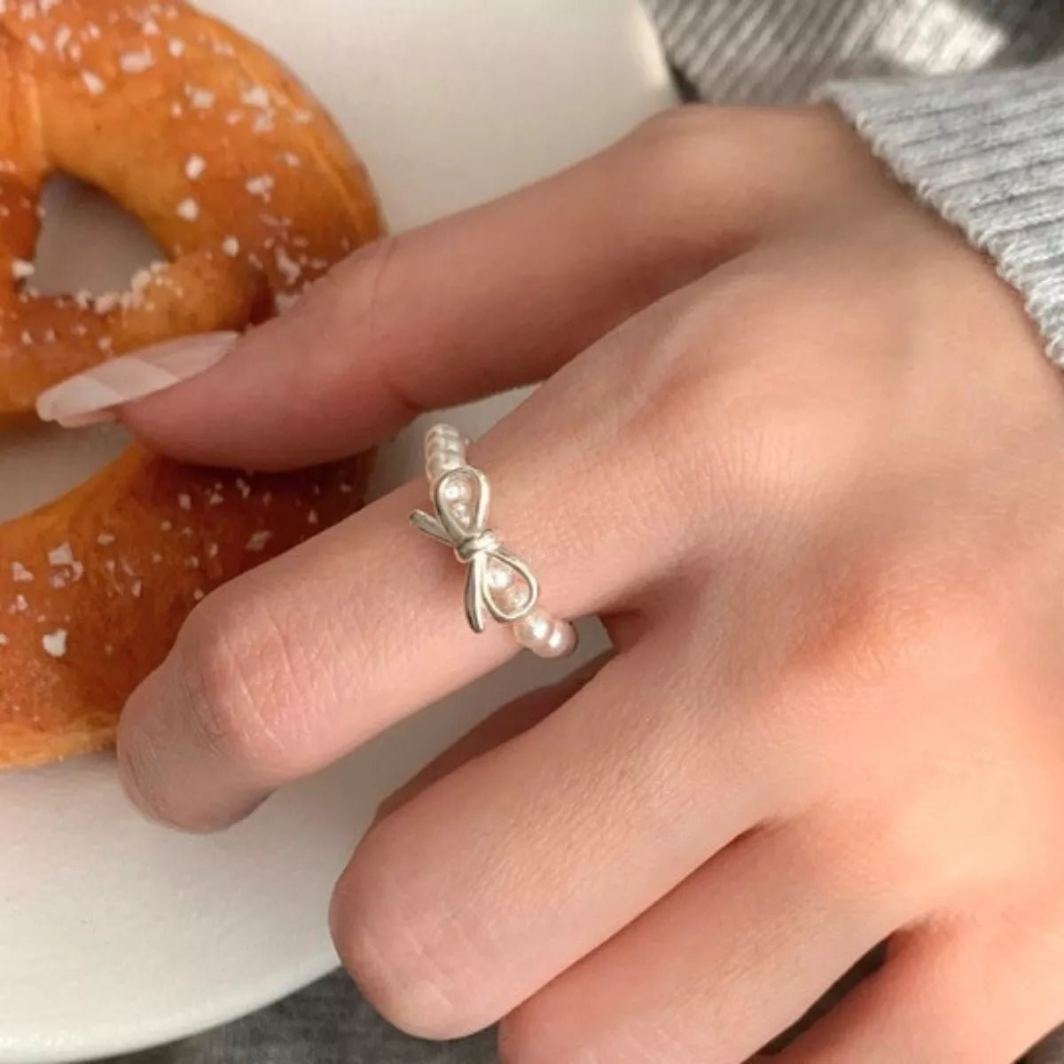 Bow Pearl Beaded Ring - PBNJ FASHIONS