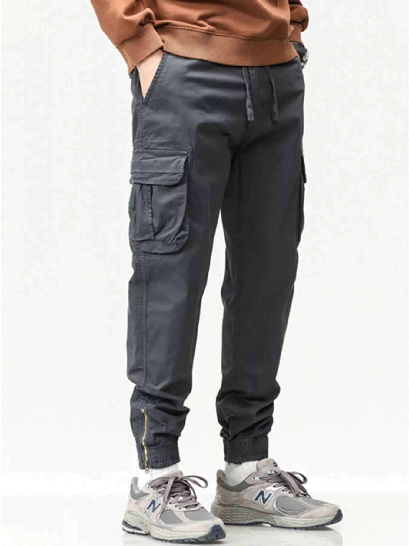 Men's Full Size Casual Cargo Pants with Drawstring Waist Plus Size - PBNJ FASHIONS