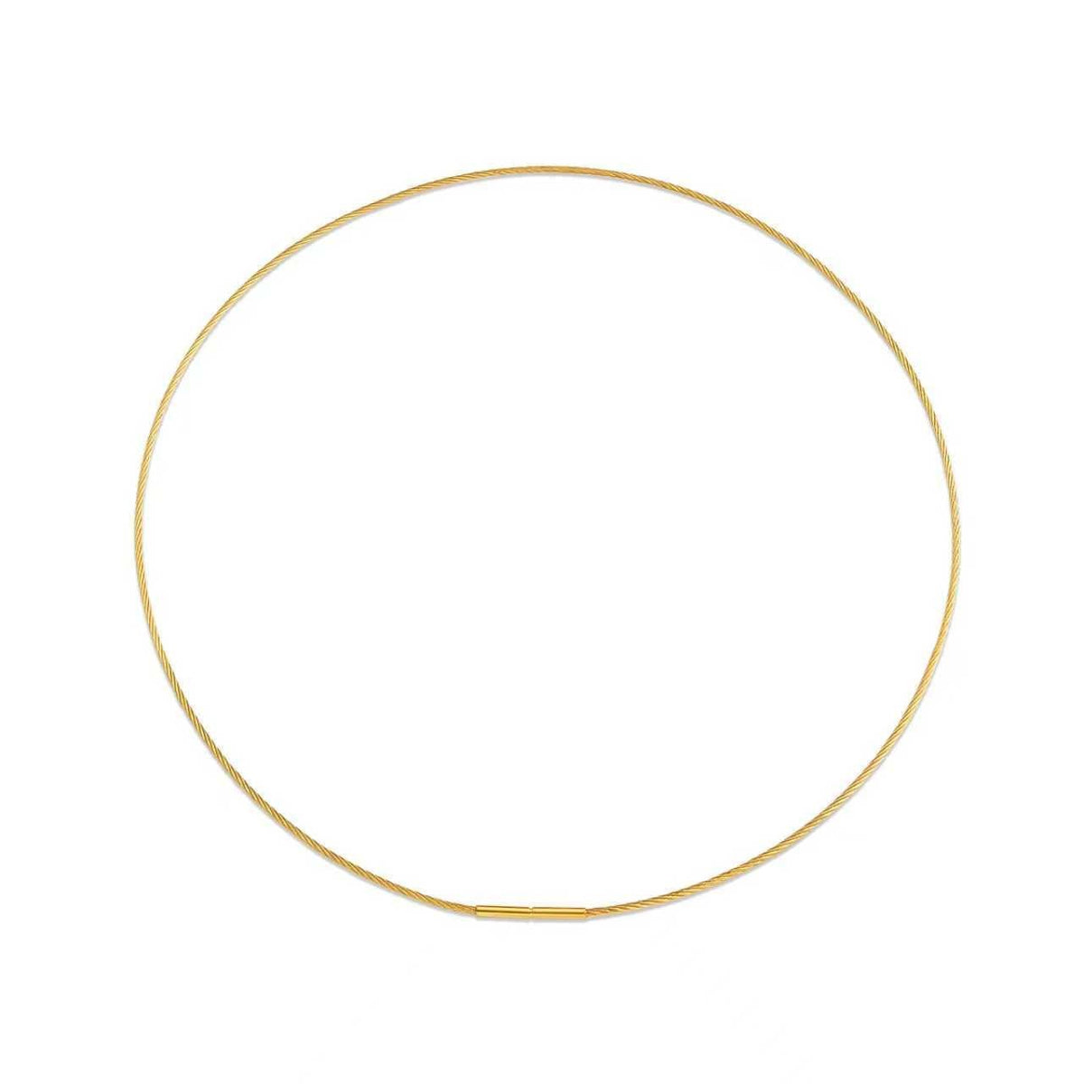 C015G B.Tiff Gold Cable Wire Chain Necklace - PBNJ FASHIONS