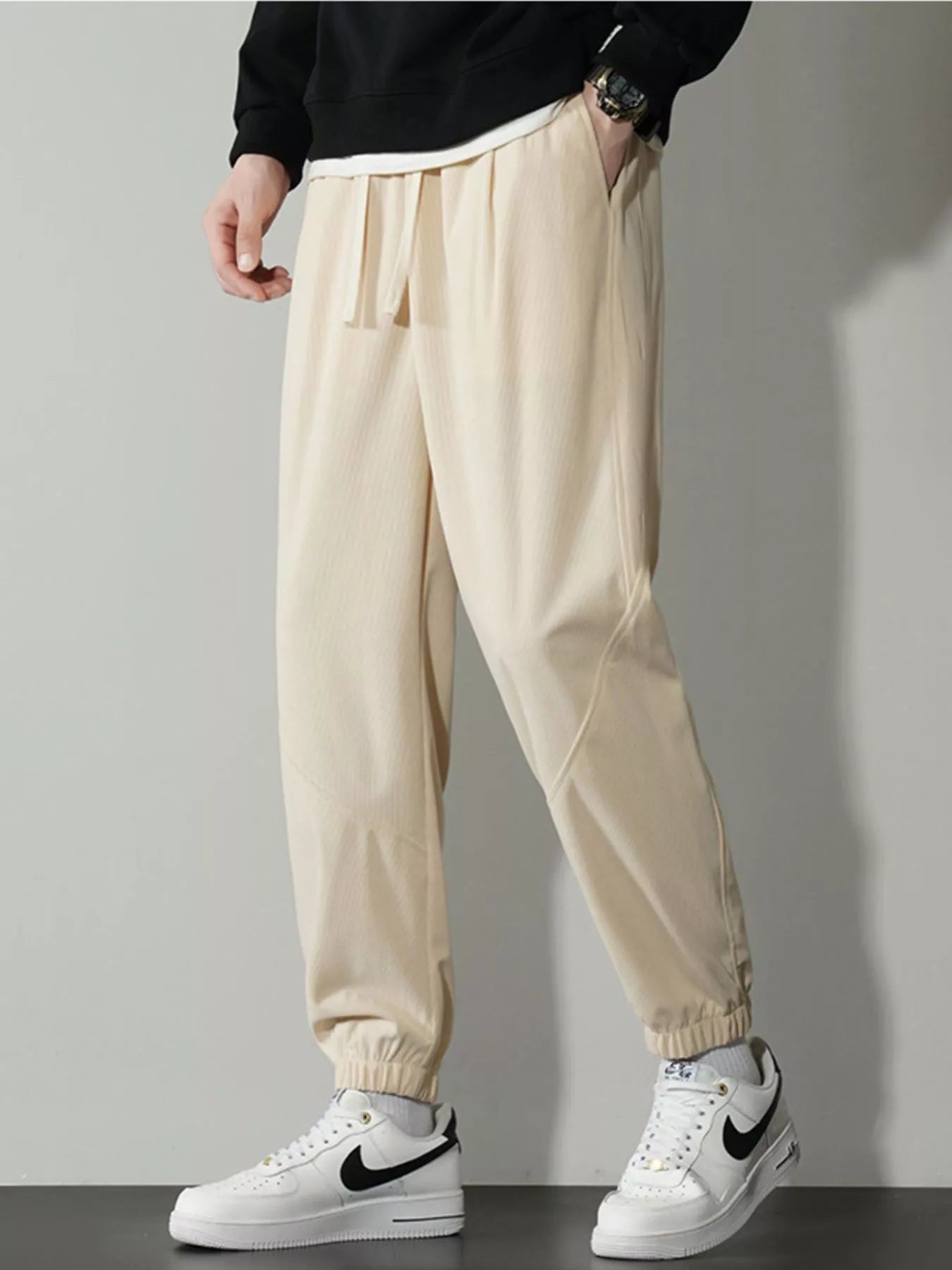 Men's Plus Size Drawstring Ankle Pants - PBNJ FASHIONS