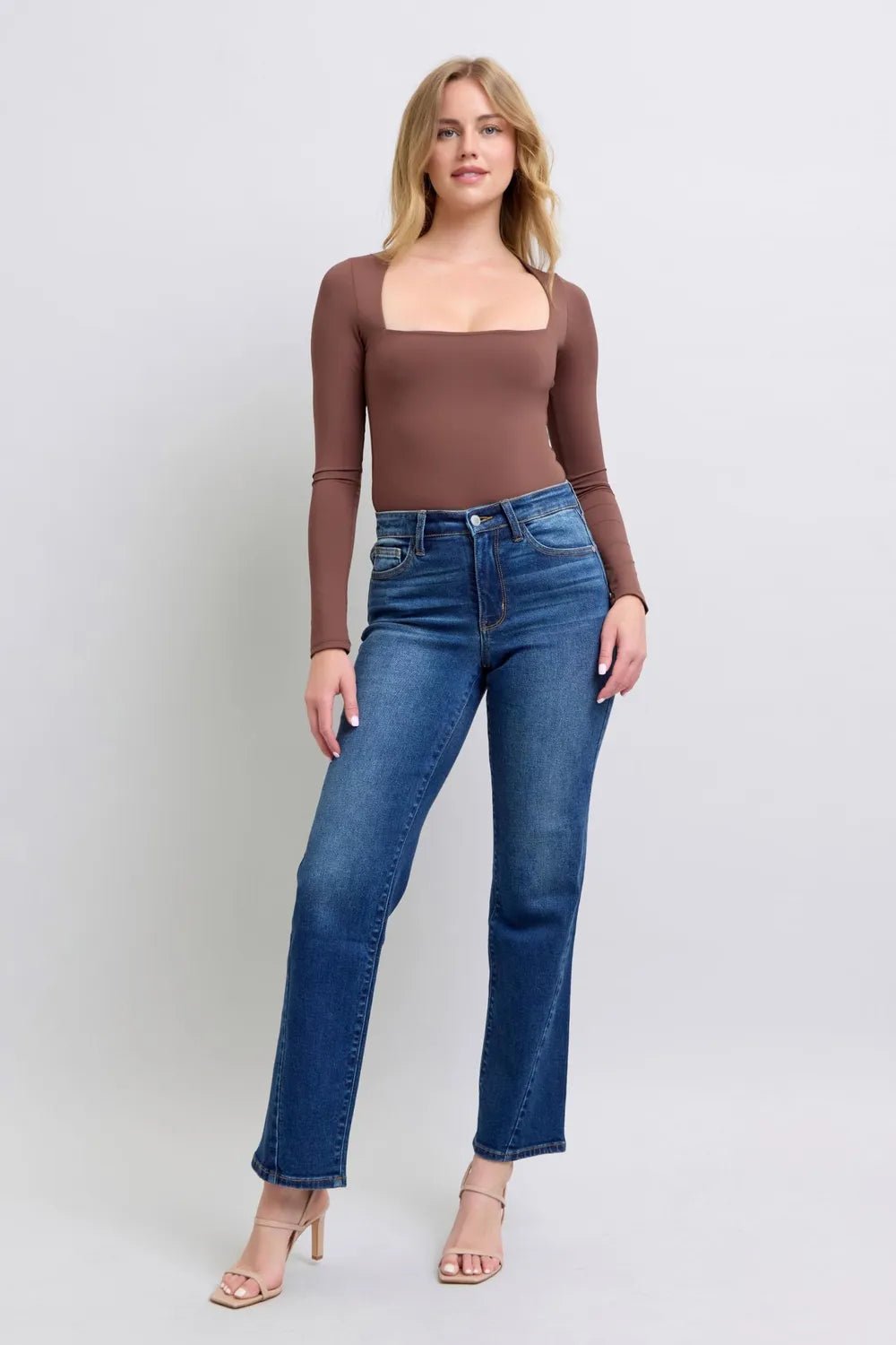 Judy Blue Full Size Side Seam Detail Straight Jeans with Pockets - PBNJ FASHIONS