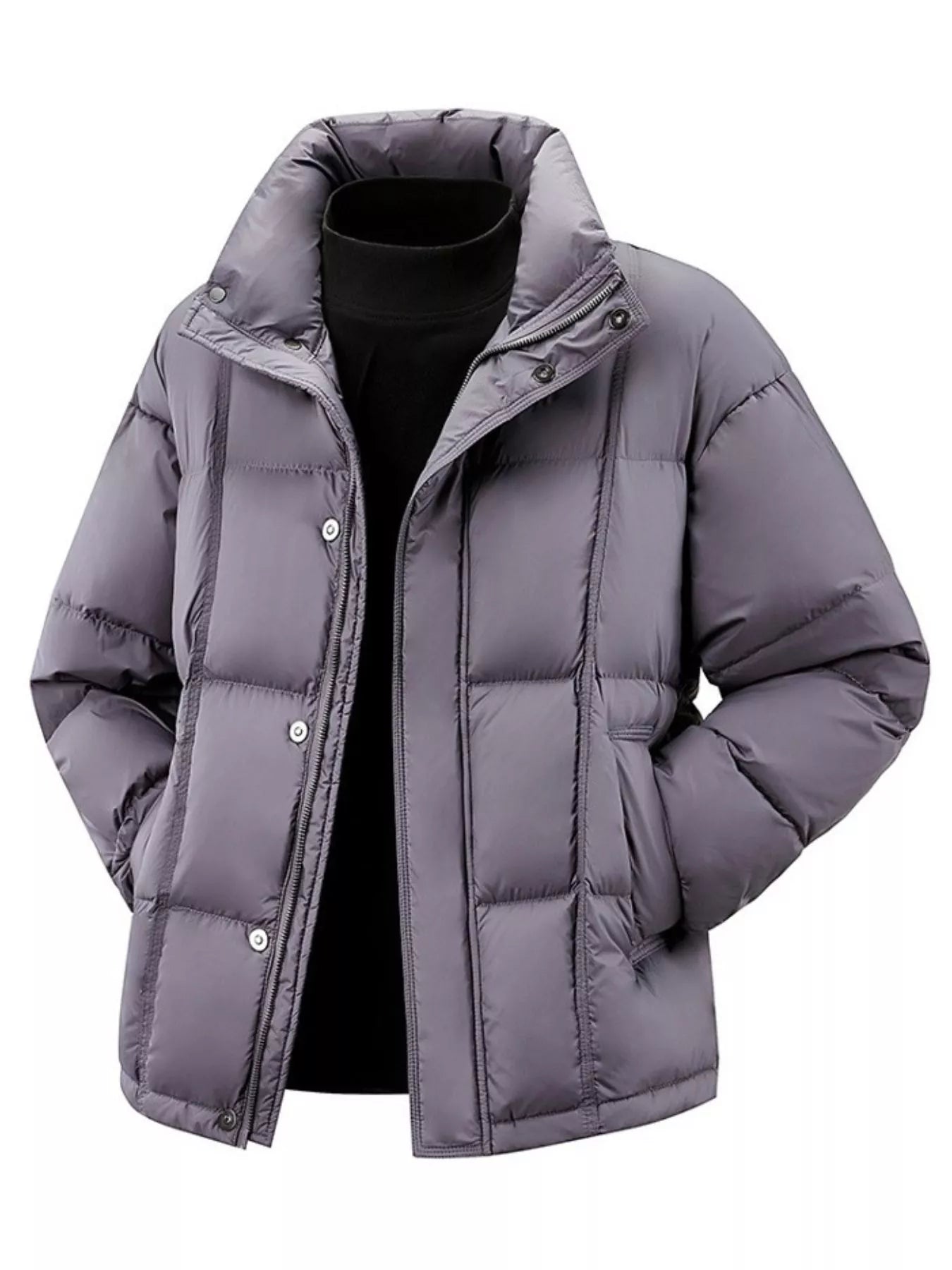 Men's Plus Size Snap Down Padded Puffer Jacket - PBNJ FASHIONS