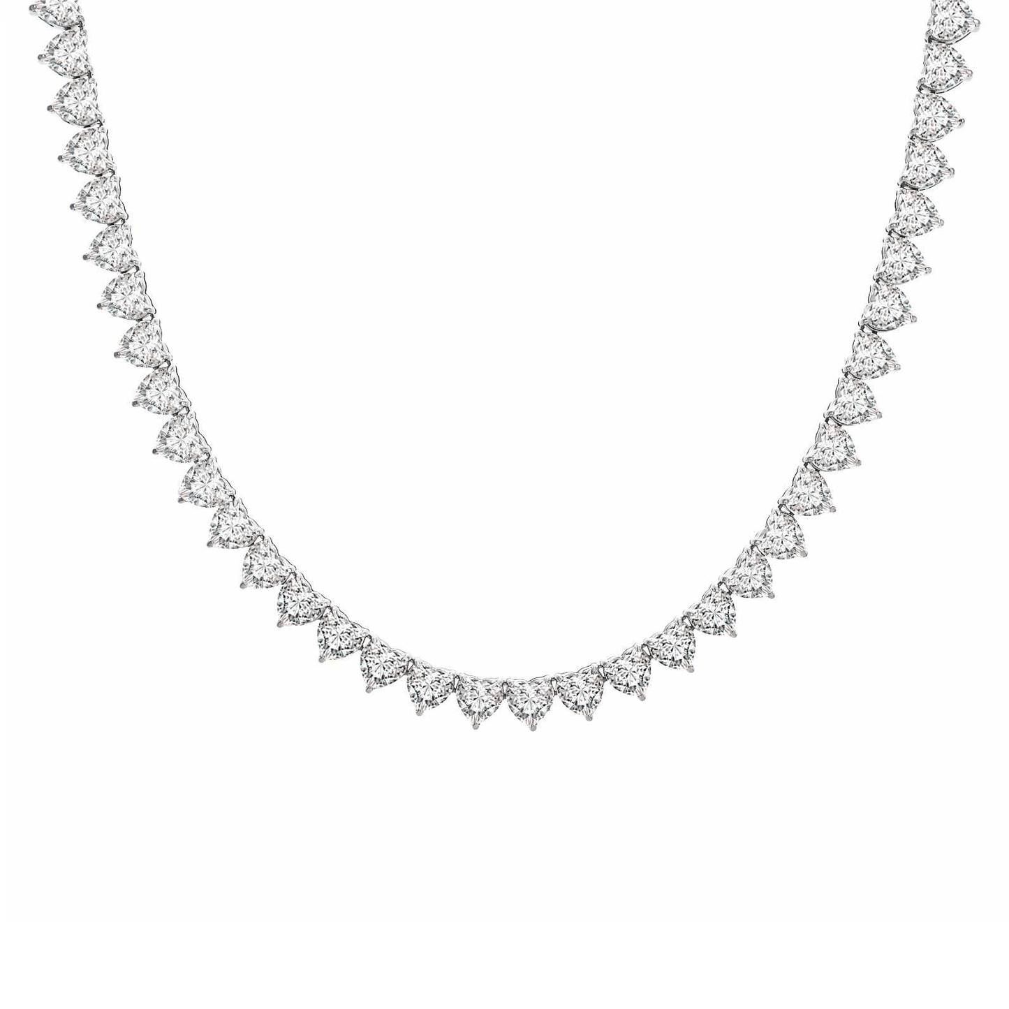 C102W B.Tiff 4mm Heart Tennis Necklace - PBNJ FASHIONS