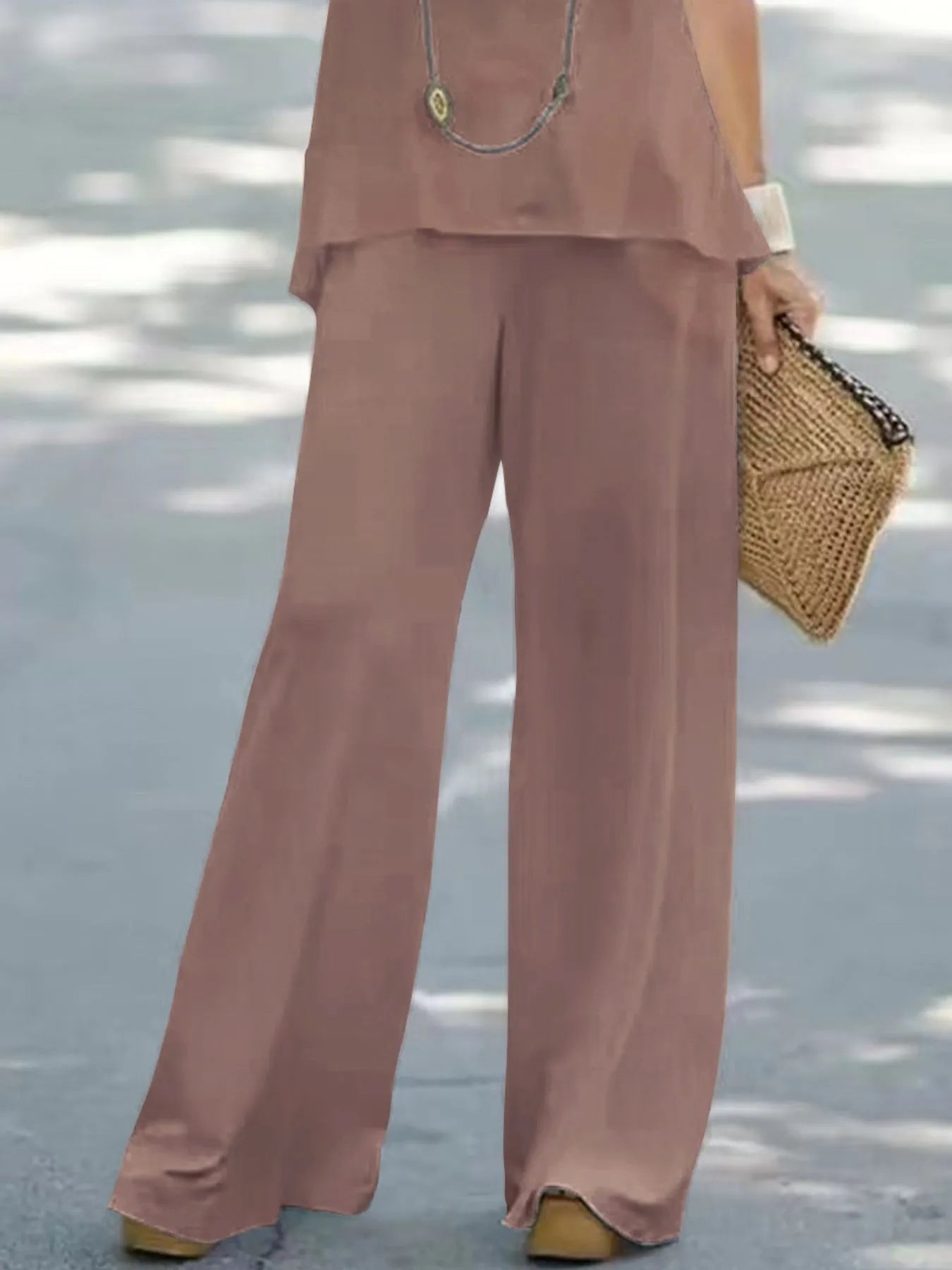 Halter Top and Wide Leg Pants Matching Set - PBNJ FASHIONS