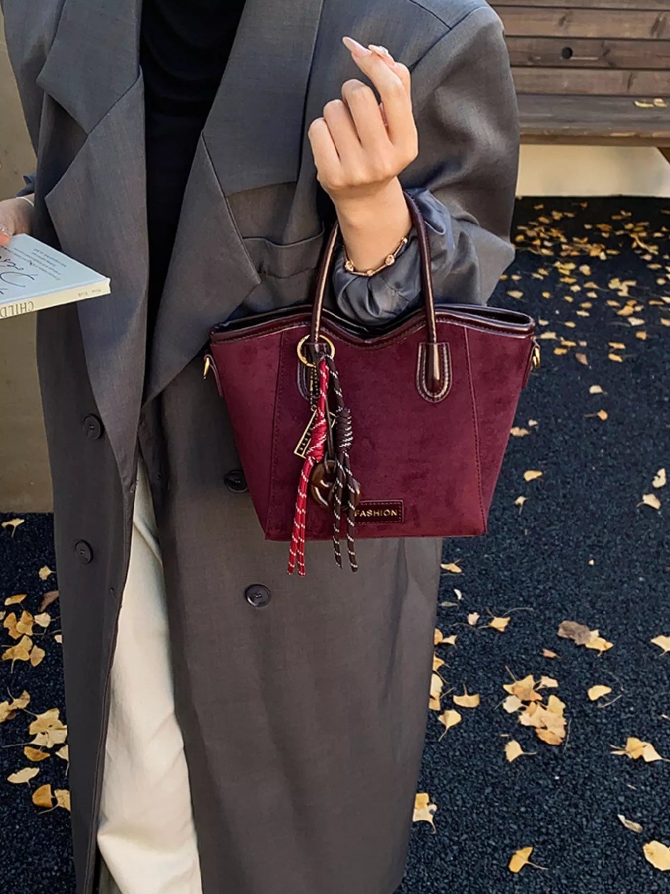 Suede Leather Strap Tote Bag - PBNJ FASHIONS
