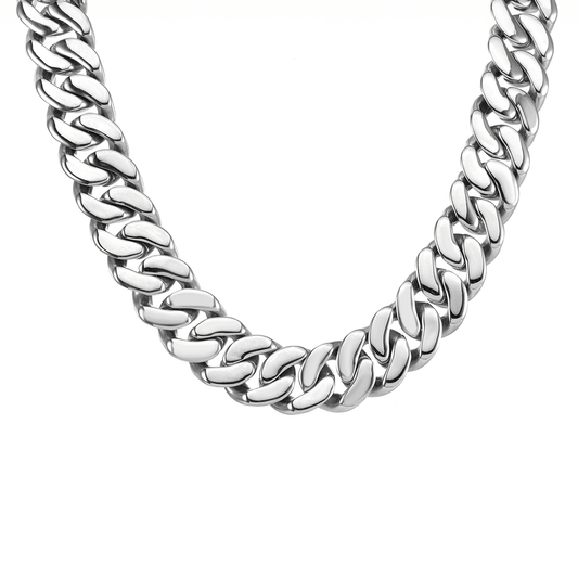 C160W B.Tiff 16mm Flat Cuban Link Necklace - PBNJ FASHIONS