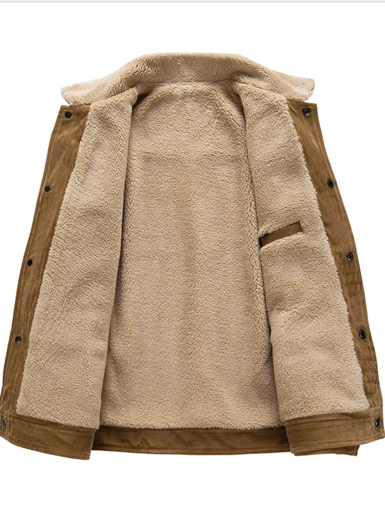 Men's Plus Size Snap Down Sherpa Lined Winter Coat - PBNJ FASHIONS