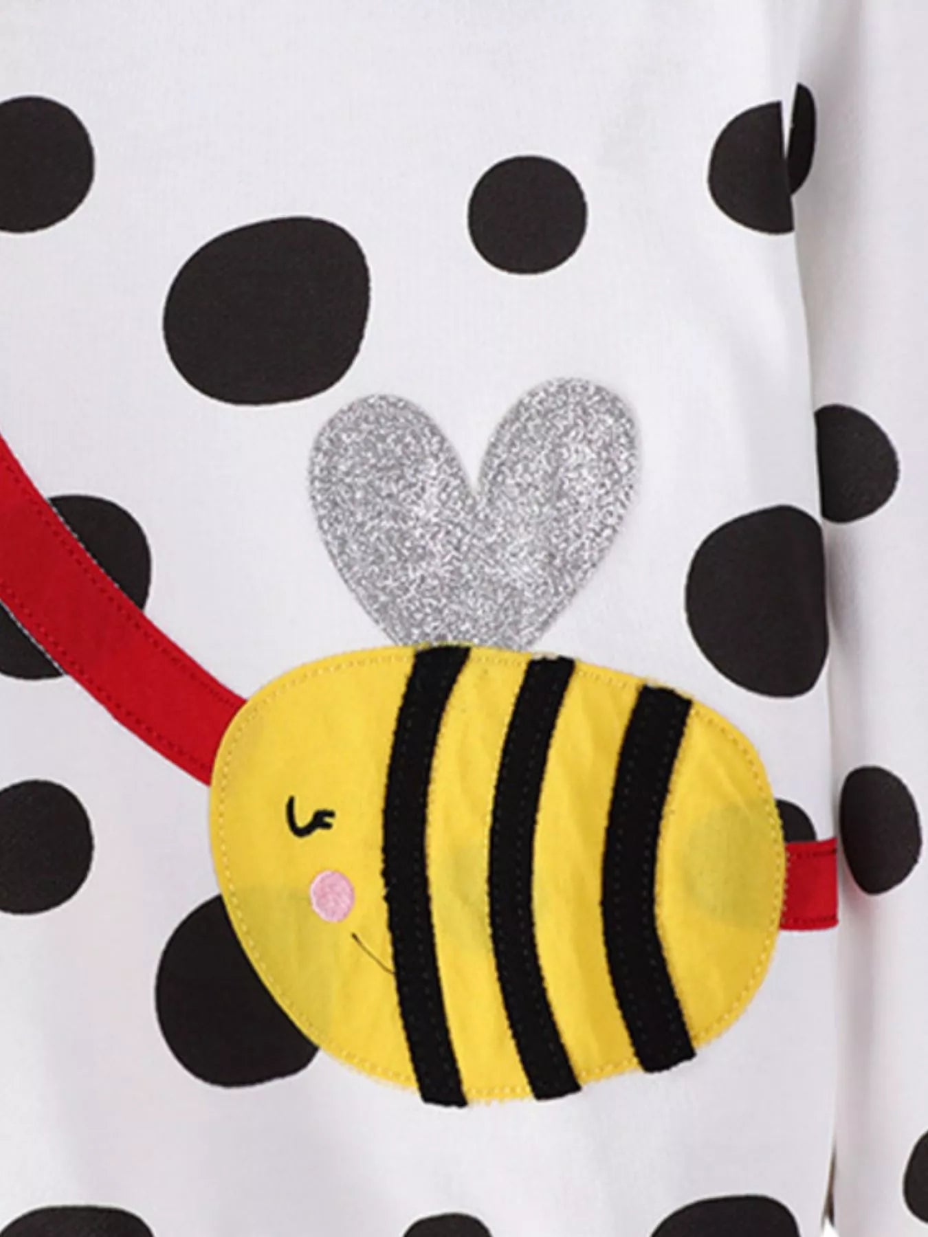 Children's Bee Applique Polka Dot Sweatshirt - PBNJ FASHIONS