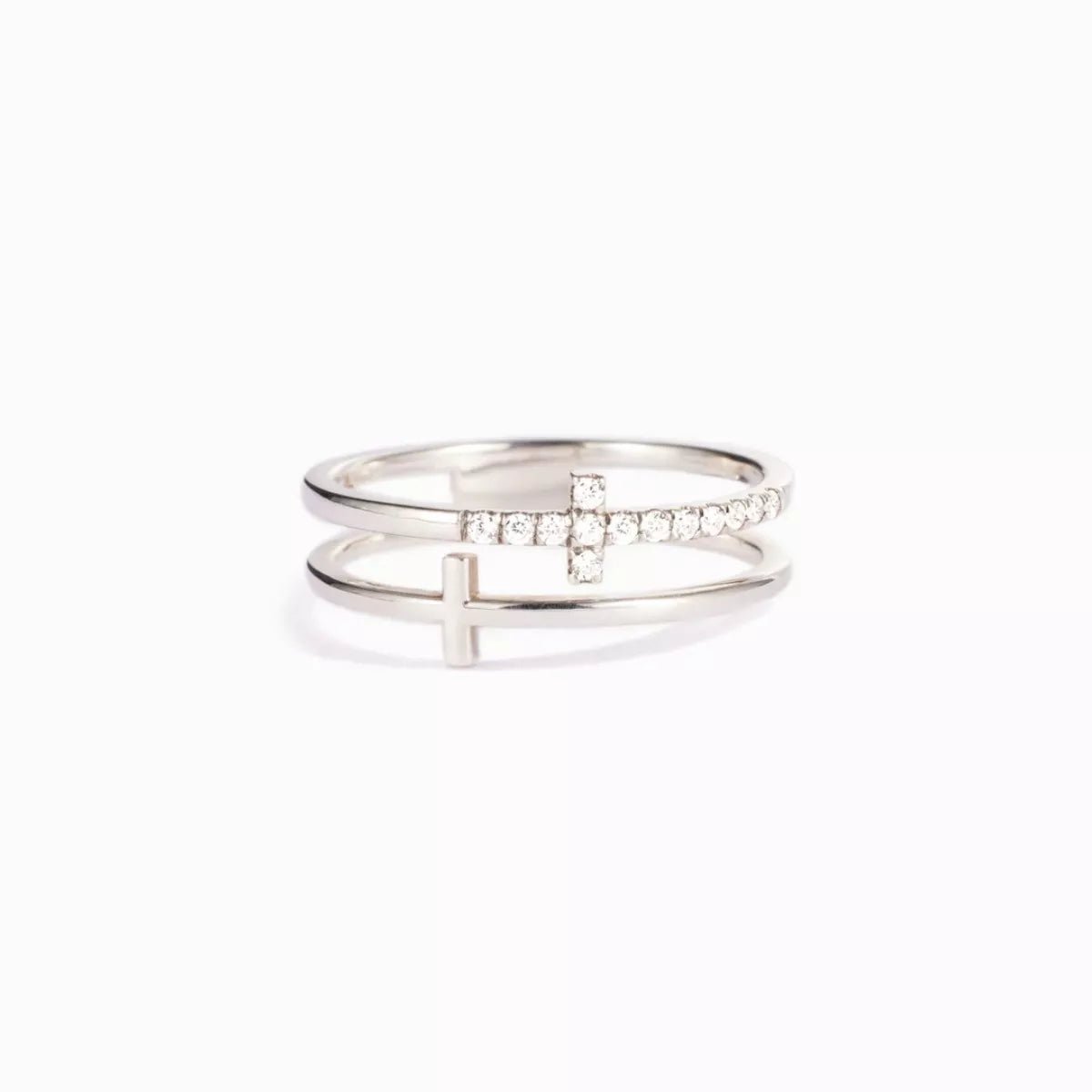 Double Band Cross Ring - PBNJ FASHIONS