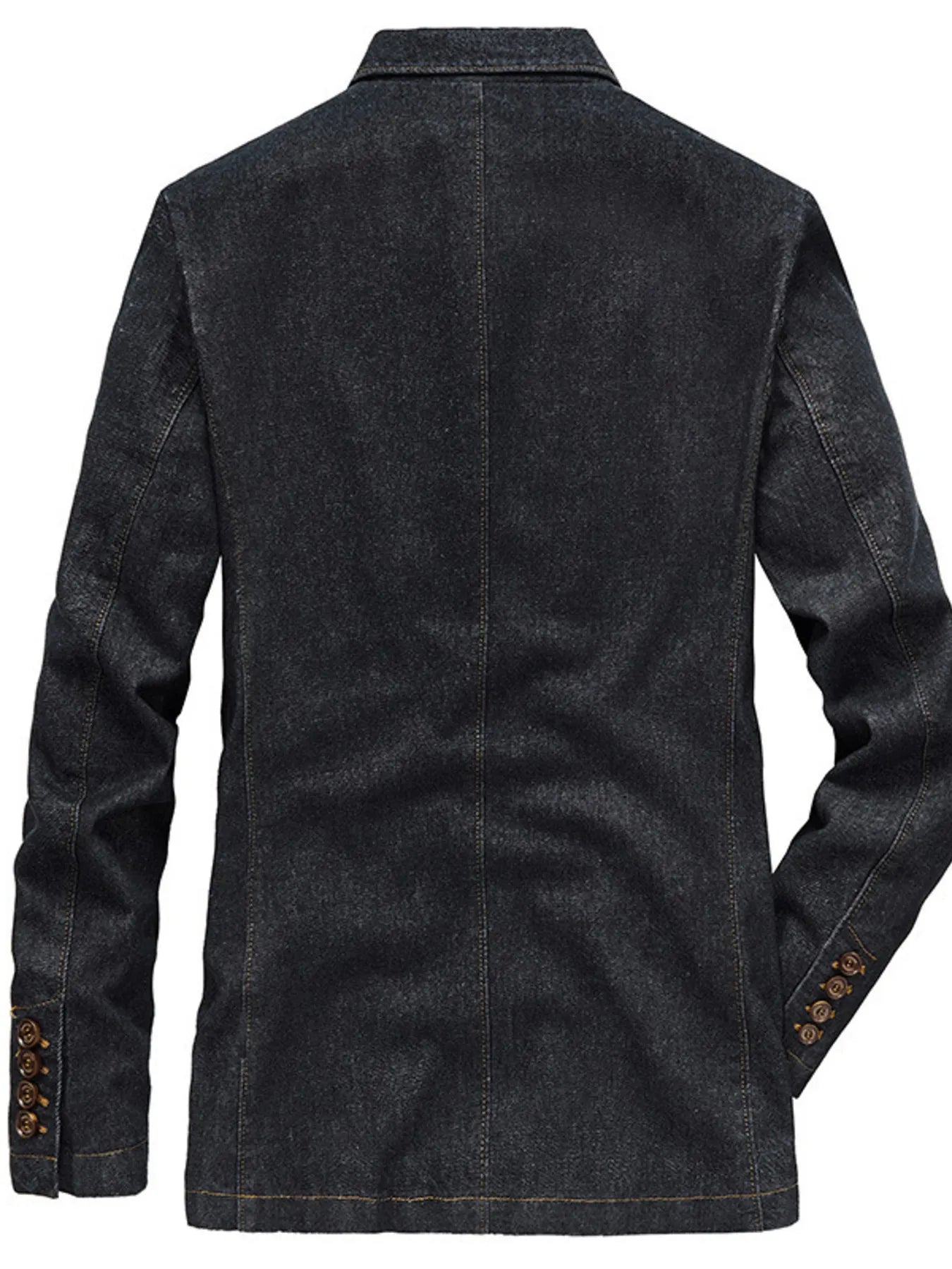 Men's Plus Size Lapel Collar Long Sleeve Denim Blazer - PBNJ FASHIONS