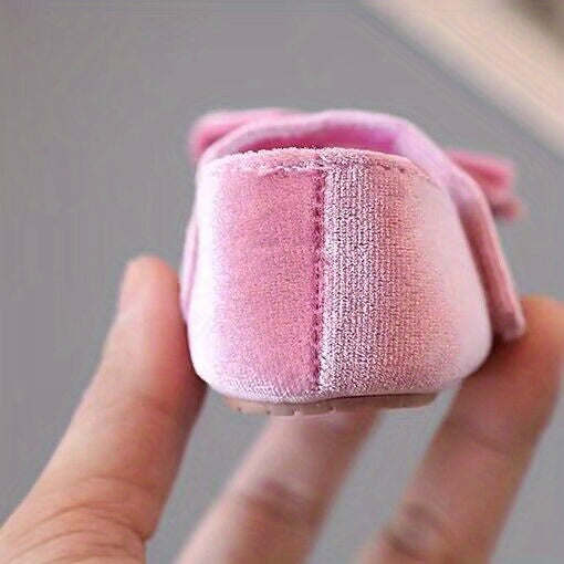 [Princess Mary Jane Flats] Princess Baby Girls Mary Jane Flats With Bowknot | First Walker Shoes Crib Shoes Wedding Party Christmas Dress Shoes