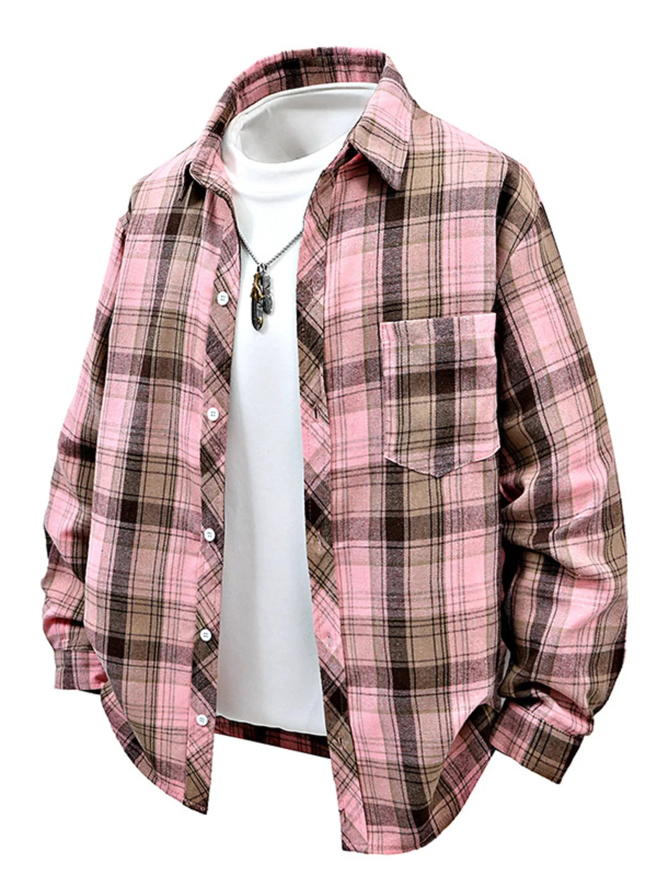 Men's Full Size Plaid Button Up Shirt Plus Size - PBNJ FASHIONS