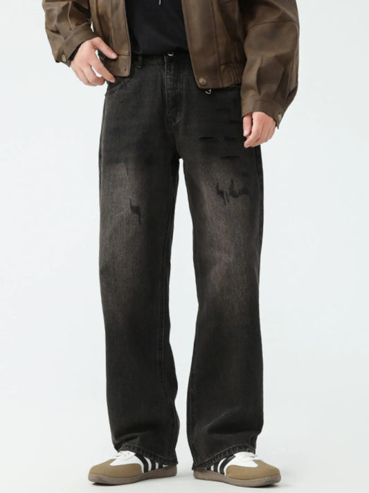 Men's Full Size Wash Wide Leg Jeans Plus Size - PBNJ FASHIONS