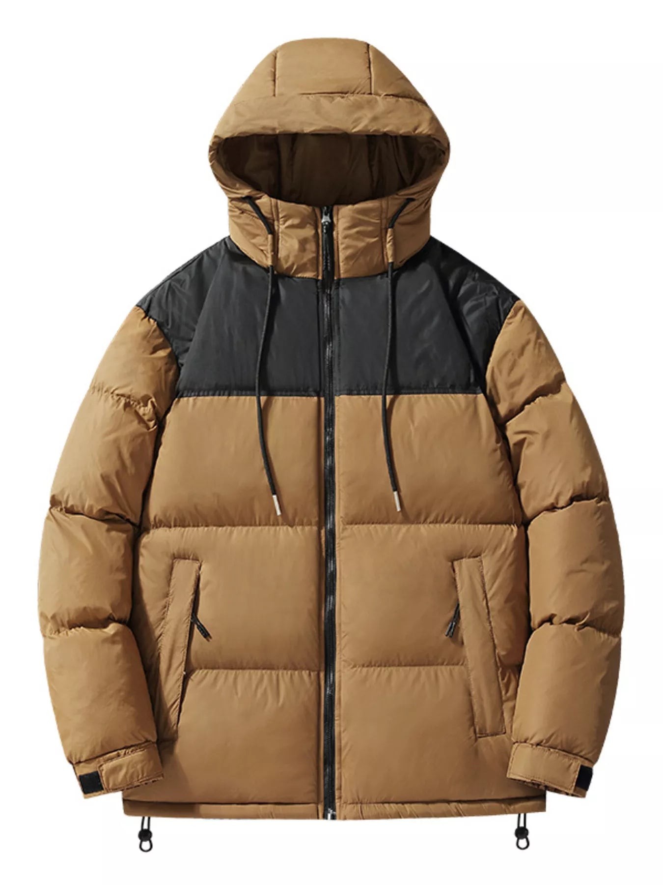 Men's Plus Size Drawstring Hooded Puffer Jacket - PBNJ FASHIONS