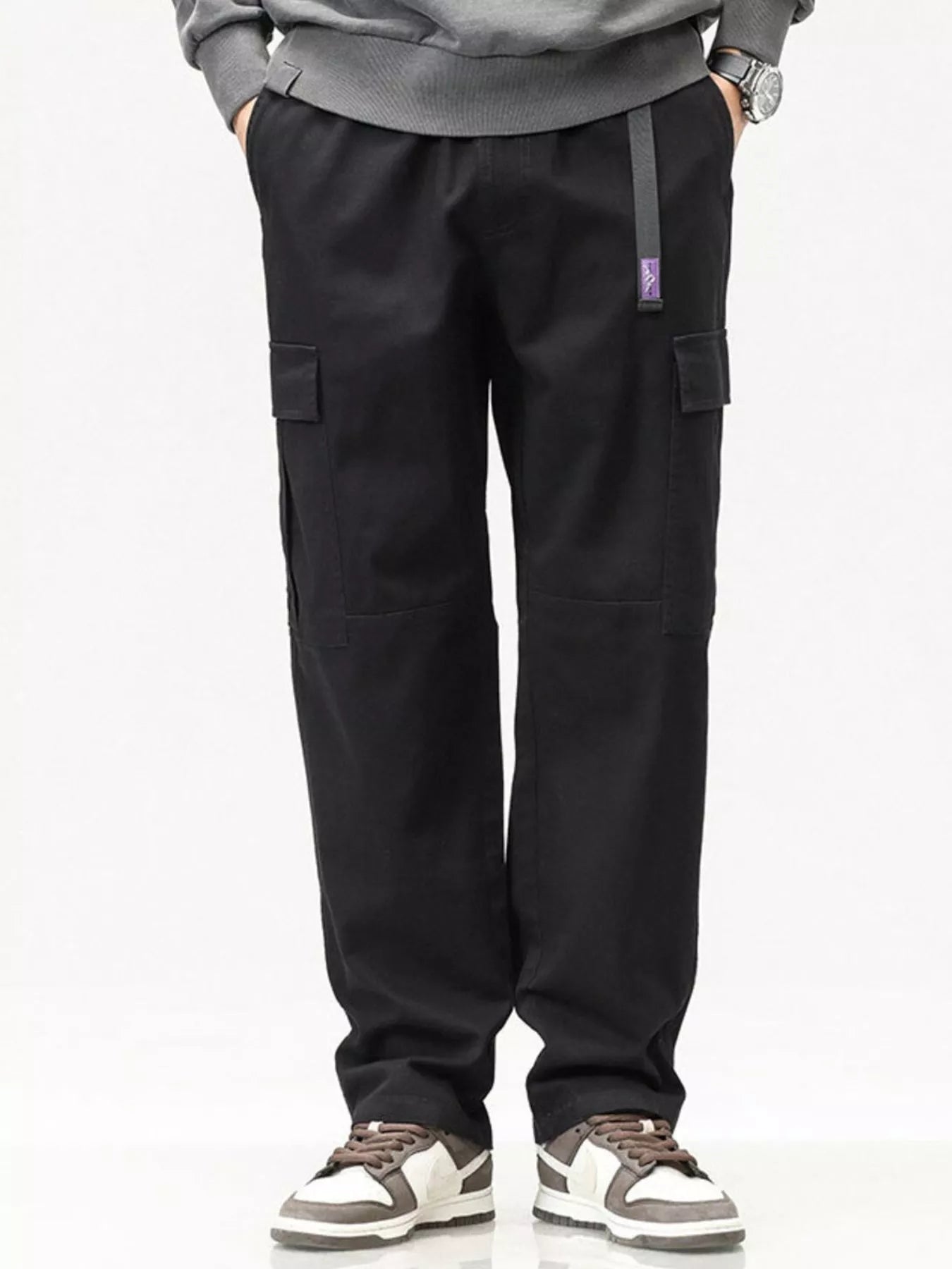 Men's Full Size Casual Cargo Pants with Elastic Waist Plus Size - PBNJ FASHIONS