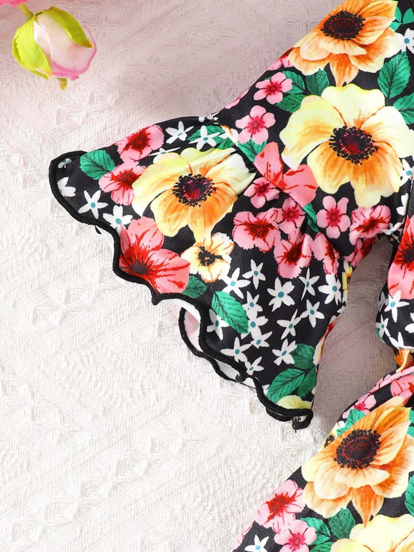 Children's Floral Bell Sleeve Top and Pants Set - PBNJ FASHIONS