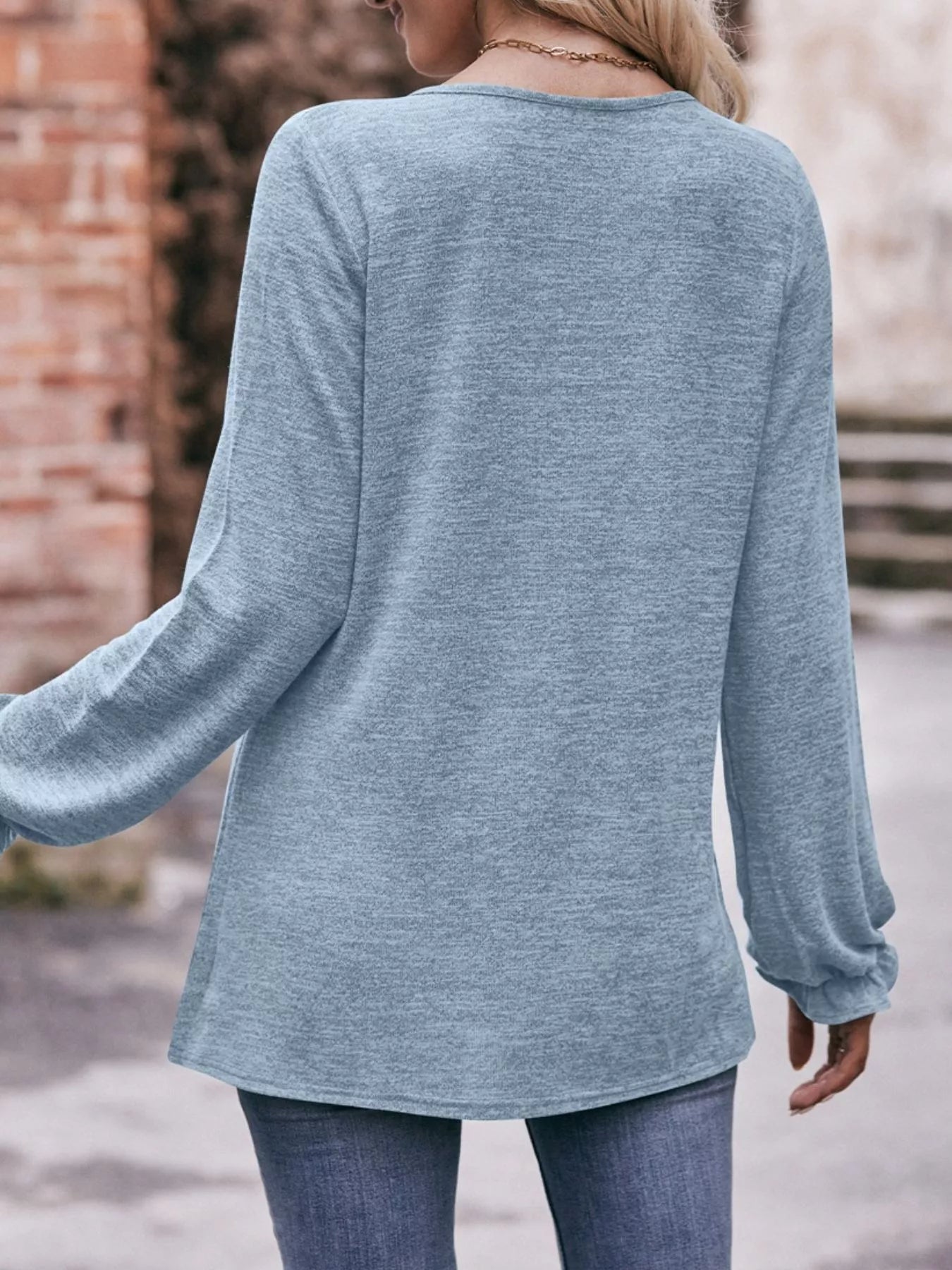 Ruffle Cuff Long Sleeve T-Shirt - PBNJ FASHIONS