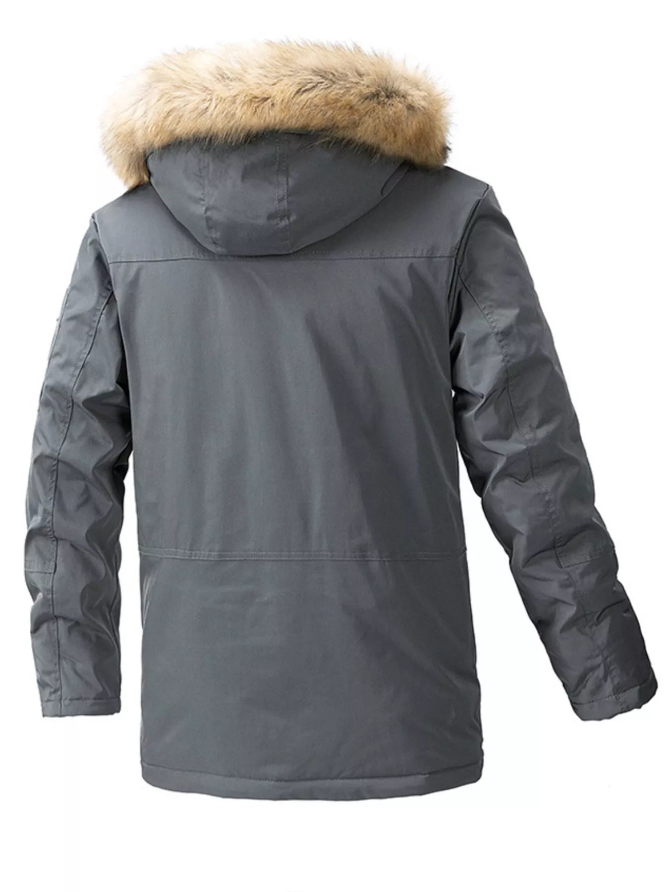Men's Plus Size Fur Hooded Winter Parka Coat - PBNJ FASHIONS