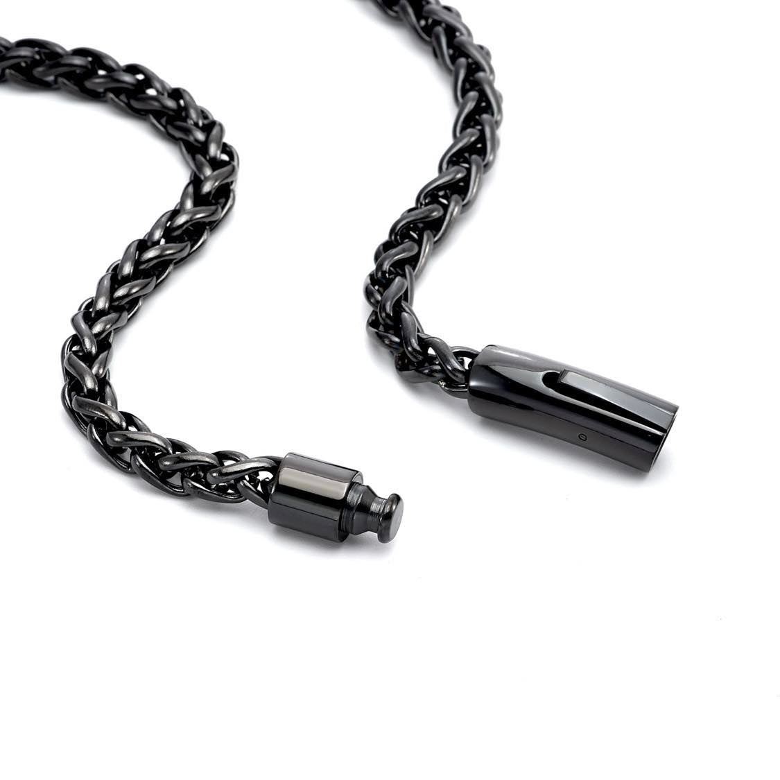 C550GM B.Tiff French Braid Gun Metal Chain Necklace - PBNJ FASHIONS