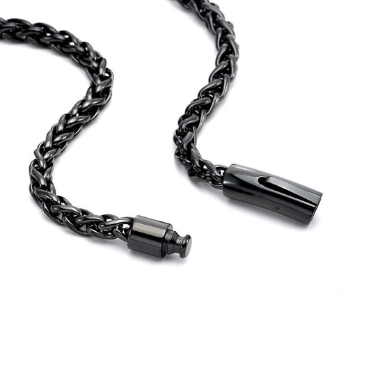 C550GM B.Tiff French Braid Gun Metal Chain Necklace - PBNJ FASHIONS