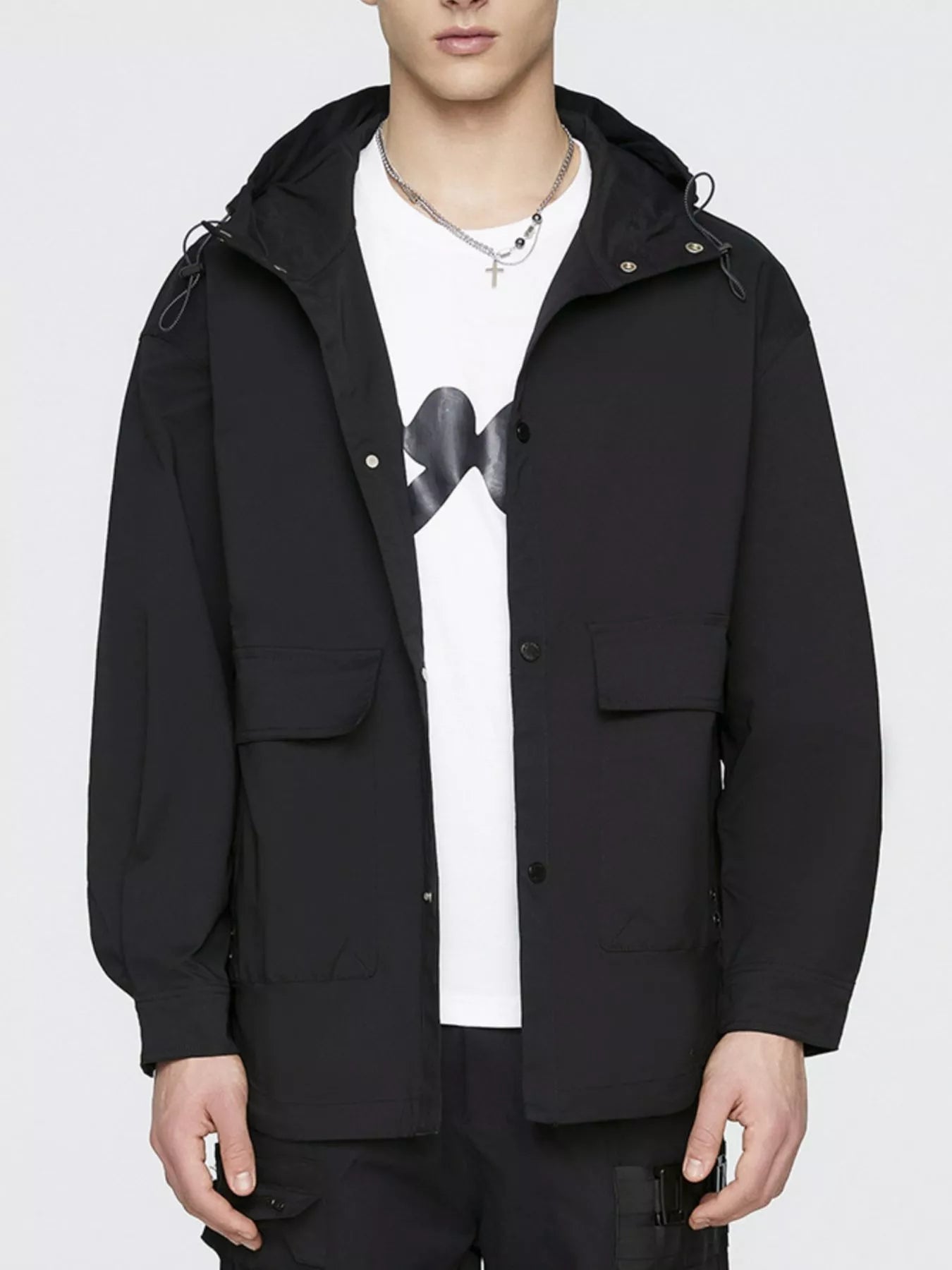 Men's Plus Size Urban Style Hooded Snap Down Jacket - PBNJ FASHIONS
