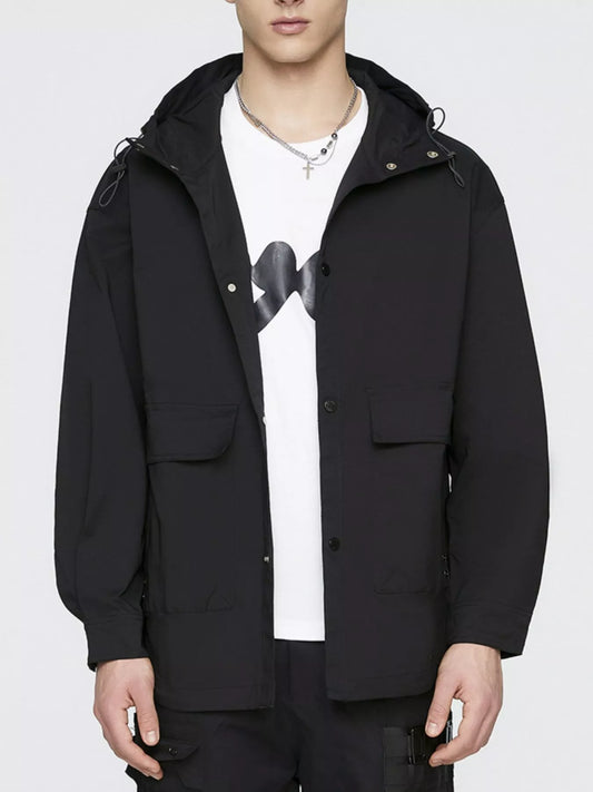 Men's Plus Size Urban Style Hooded Snap Down Jacket - PBNJ FASHIONS