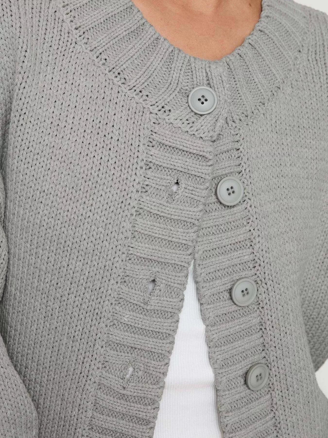 Full Size Button - Down Knit Cardigan Plus Size - PBNJ FASHIONS