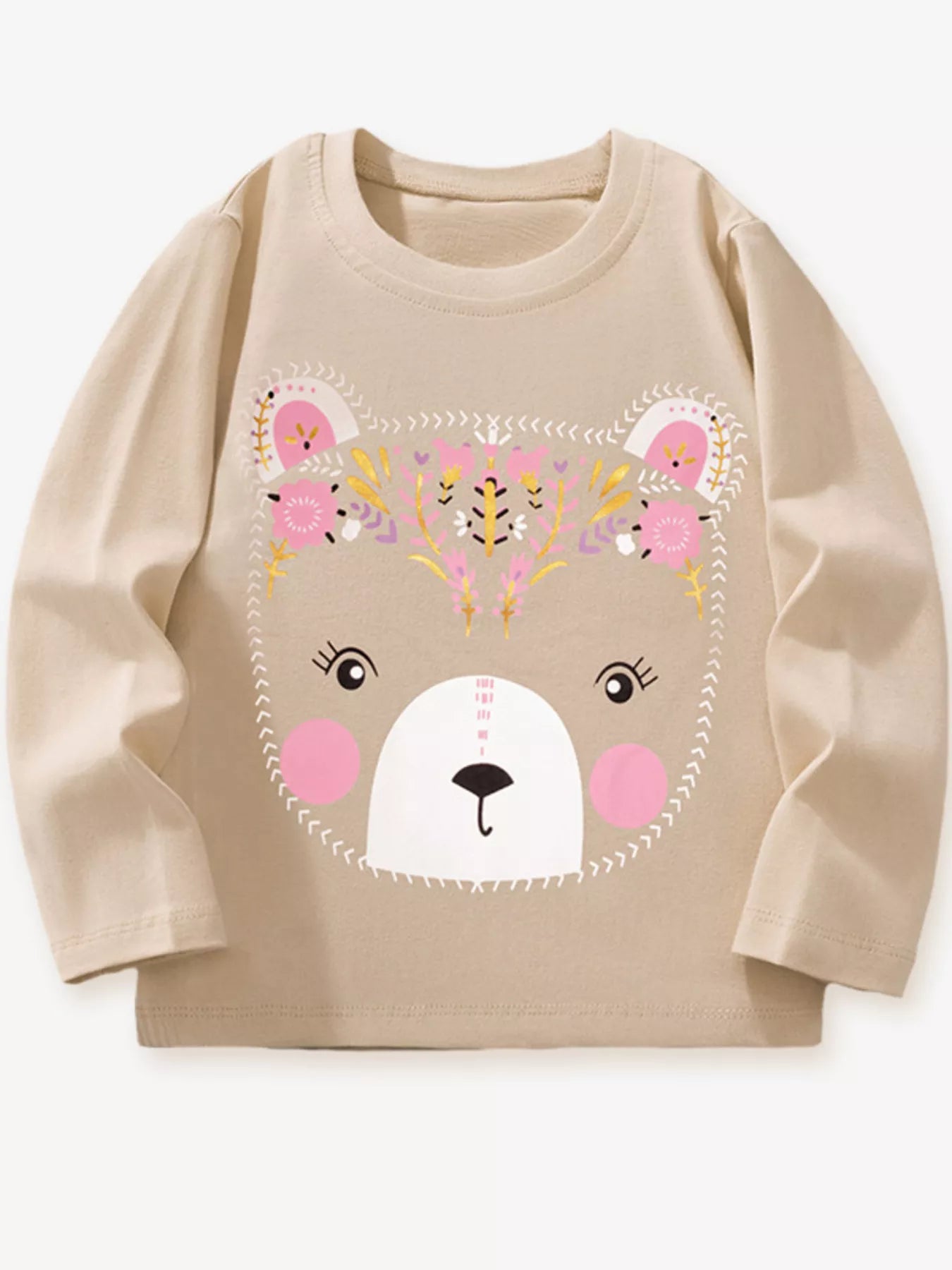 Children's Bear Graphic Long Sleeve T-Shirt - PBNJ FASHIONS