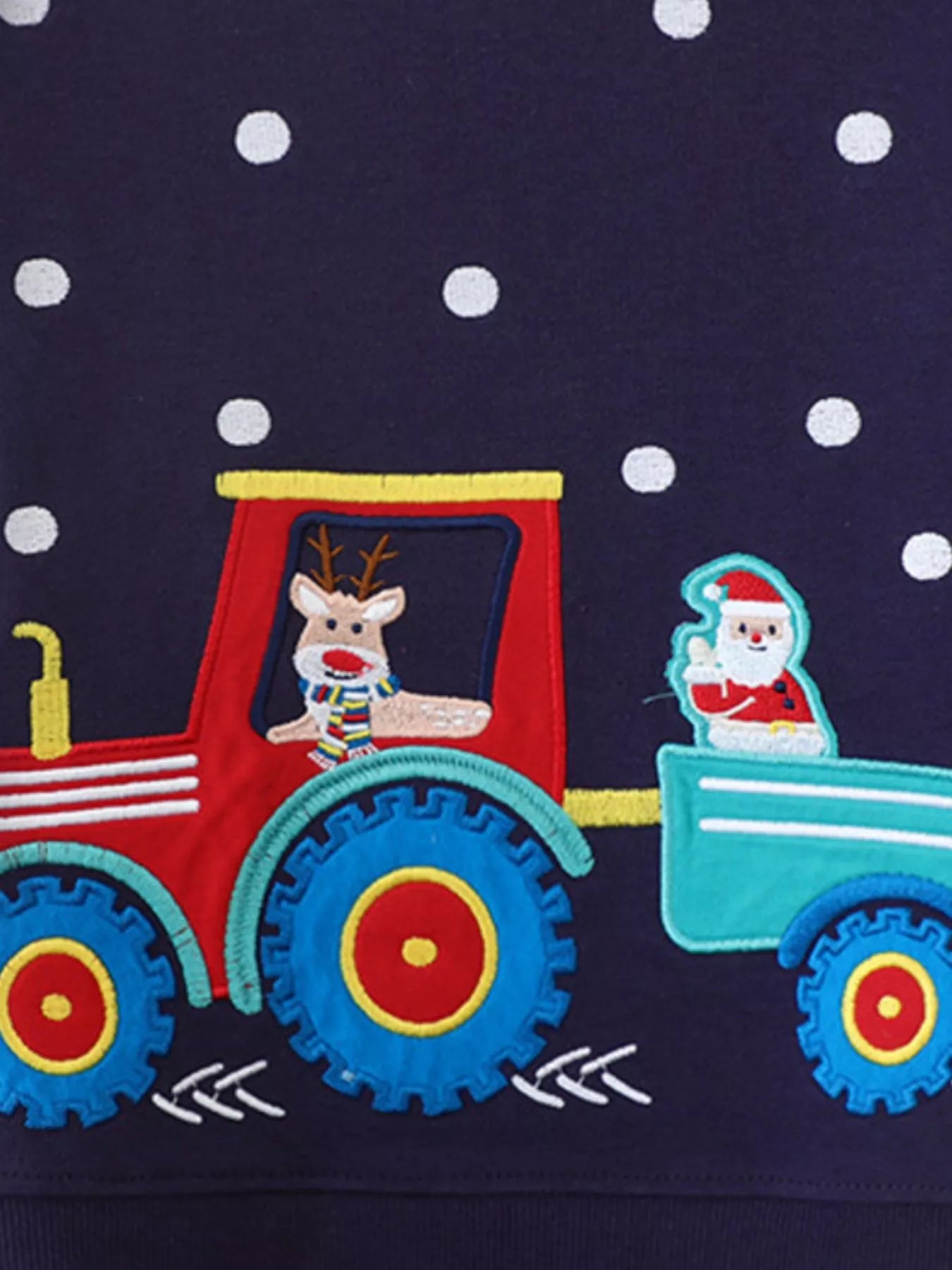 Children's Christmas Embroidered Round Neck Sweatshirt - PBNJ FASHIONS