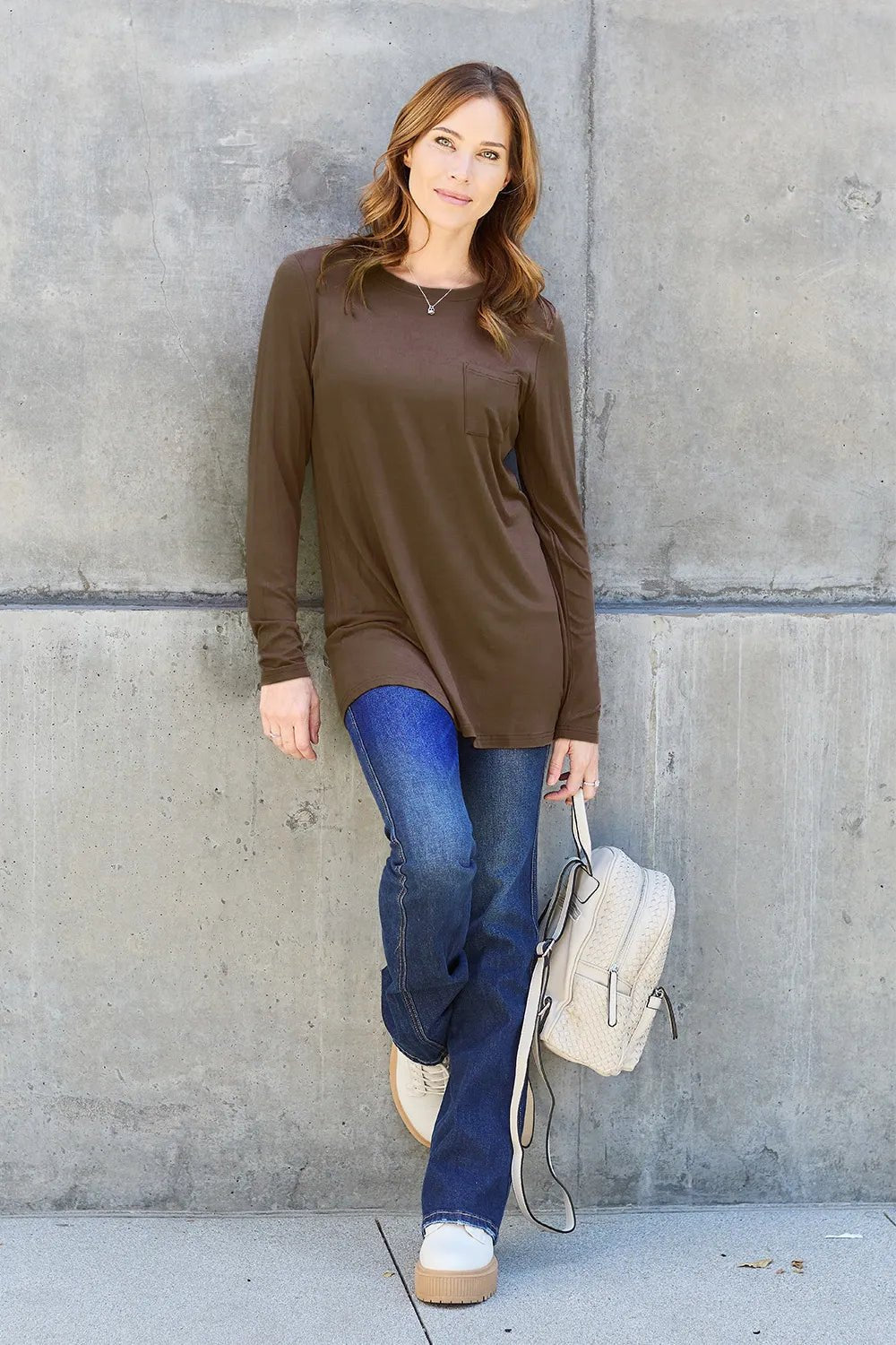 Basic Bae Full Size Round Neck Long Sleeve Top - PBNJ FASHIONS
