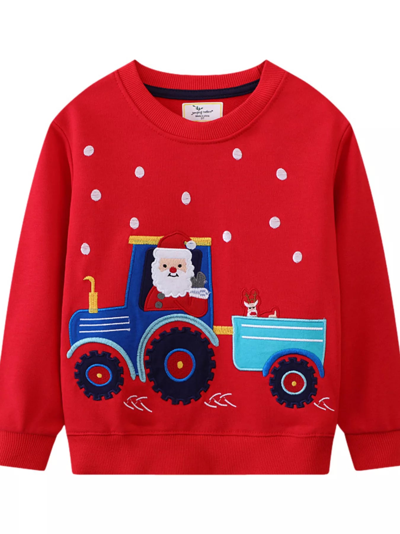Children's Santa Tractor Crew Neck Sweatshirt - PBNJ FASHIONS