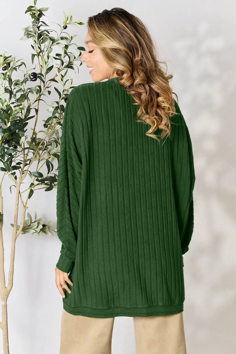 Basic Bae Full Size Ribbed Cocoon Cardigan - PBNJ FASHIONS