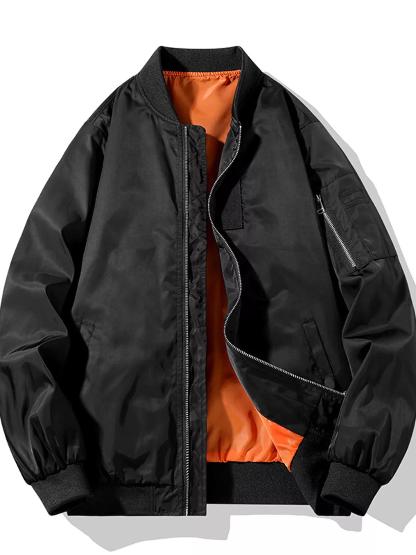 Men's Plus Size Zip Up Lightweight Bomber Jacket - PBNJ FASHIONS