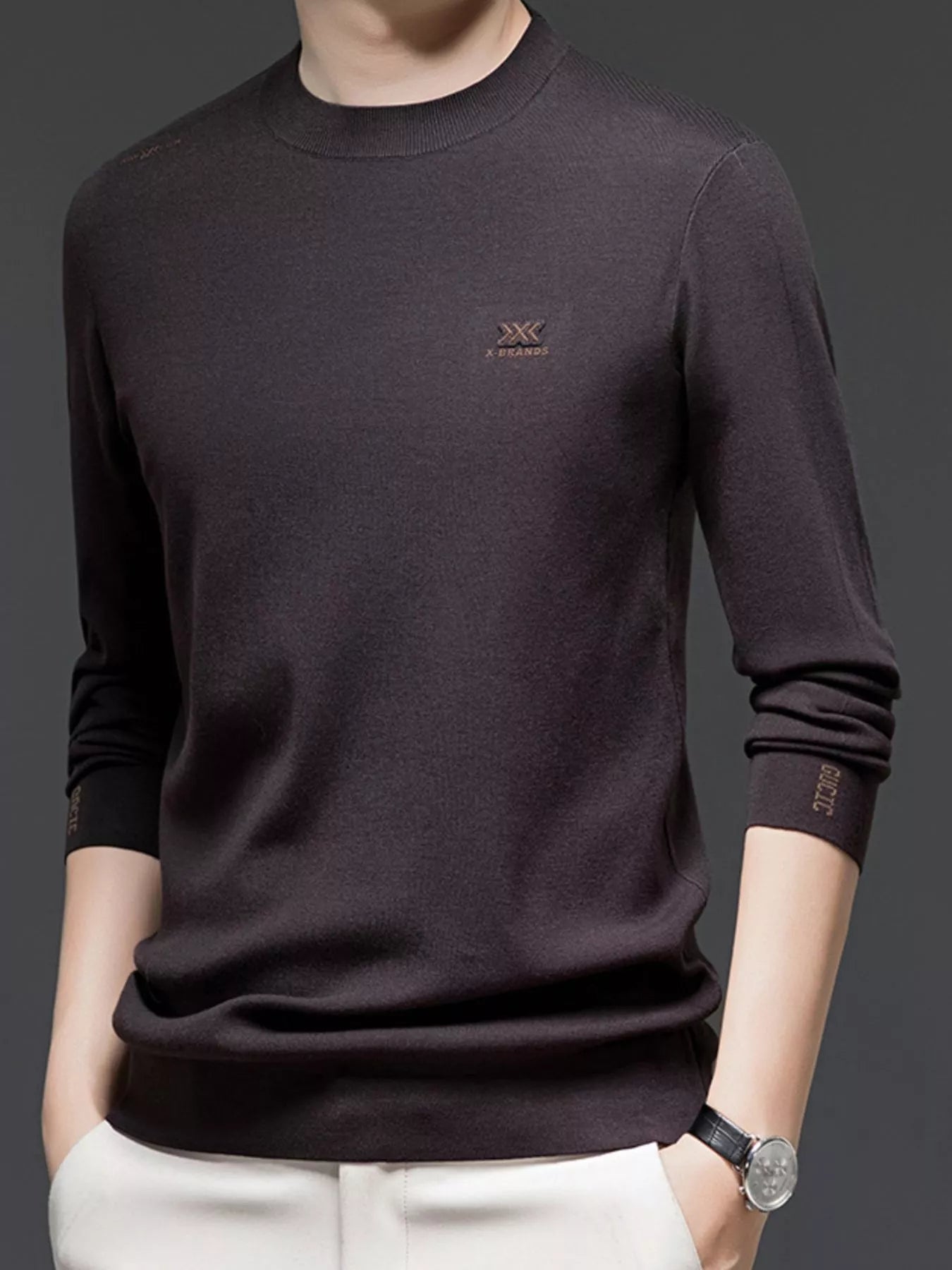 Men's Plus Size Long Sleeve Slim Fit Knit Top - PBNJ FASHIONS