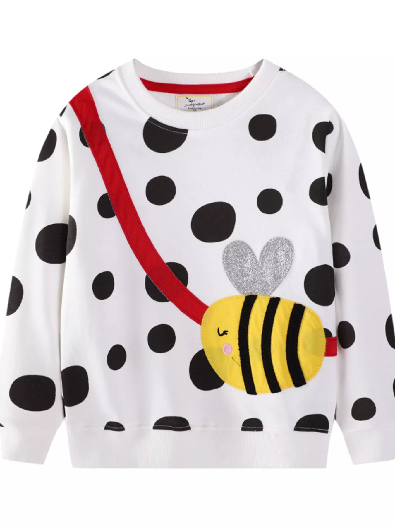 Children's Bee Applique Polka Dot Sweatshirt - PBNJ FASHIONS