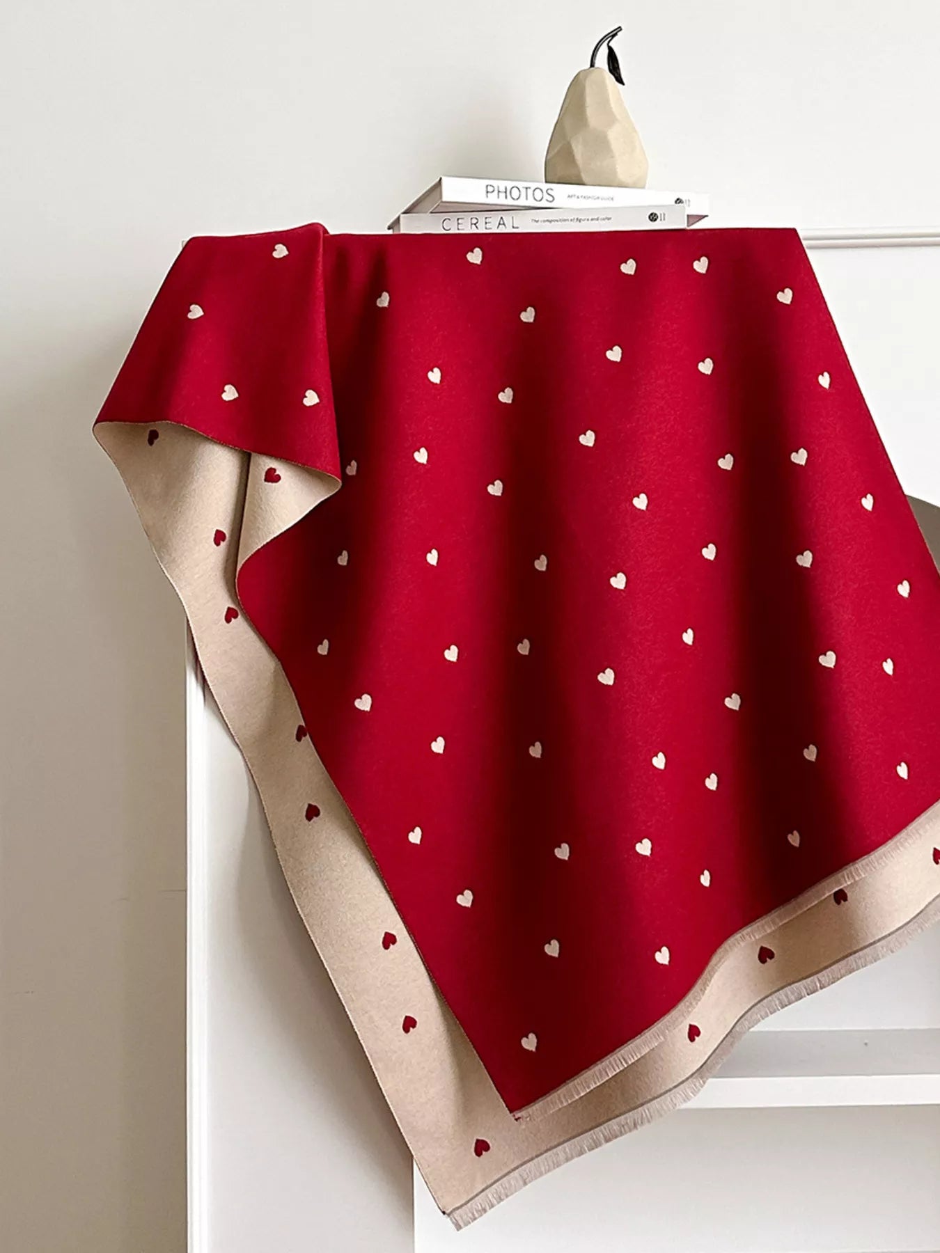 Heart Raw Hem Scarf - PBNJ FASHIONS